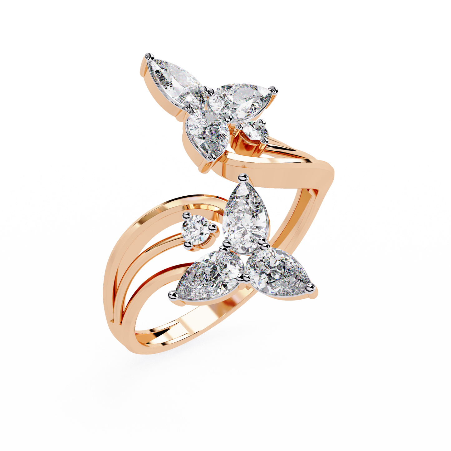 butterfly waltz lab grown diamond ring