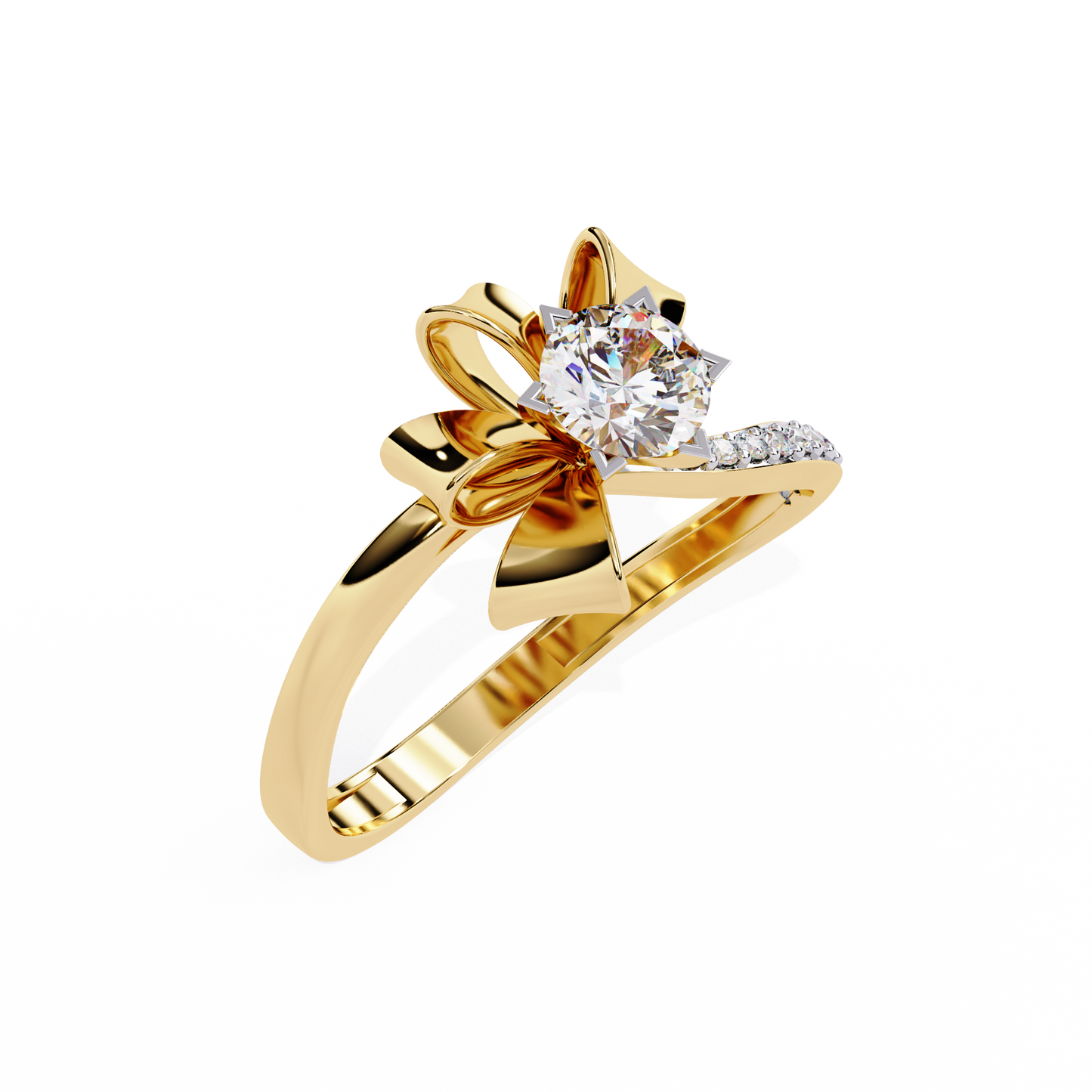 ribbon bloom lab grown diamond ring