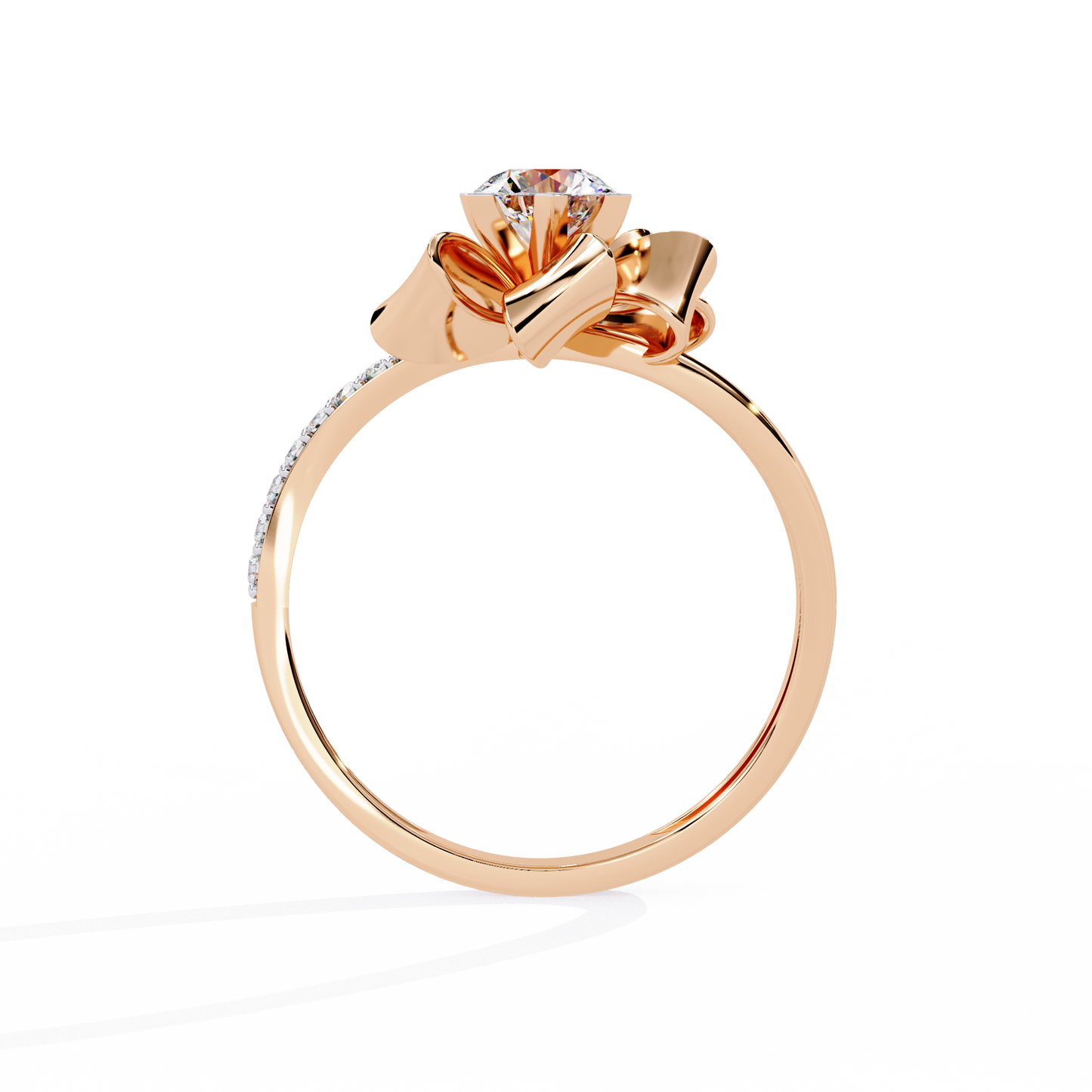 ribbon bloom lab grown diamond ring