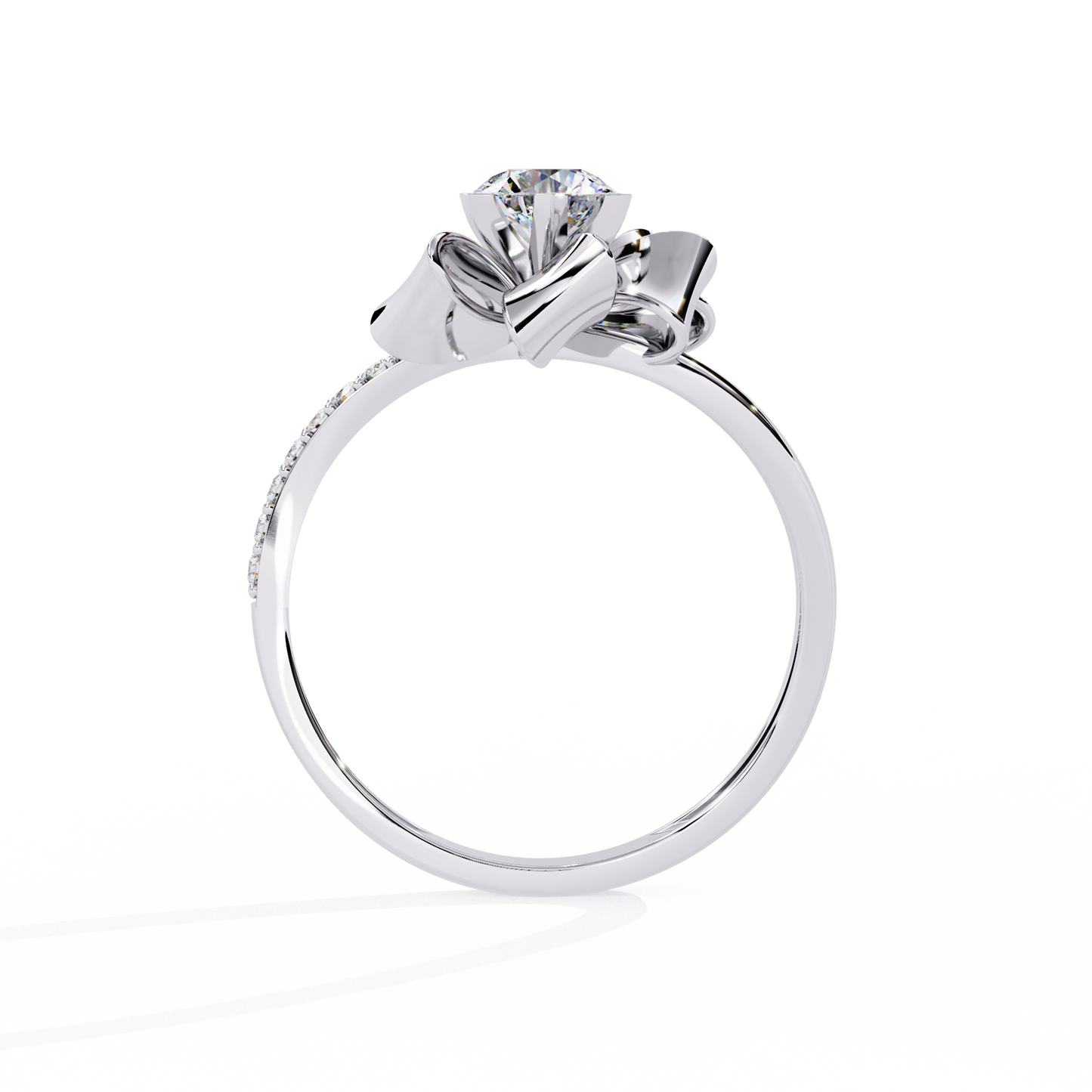 ribbon bloom lab grown diamond ring