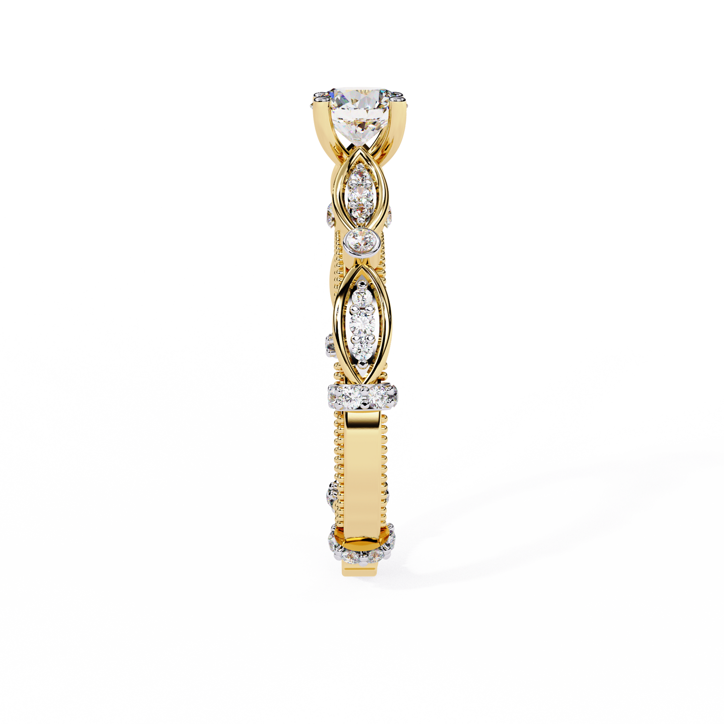 navette grace lab grown diamond ring