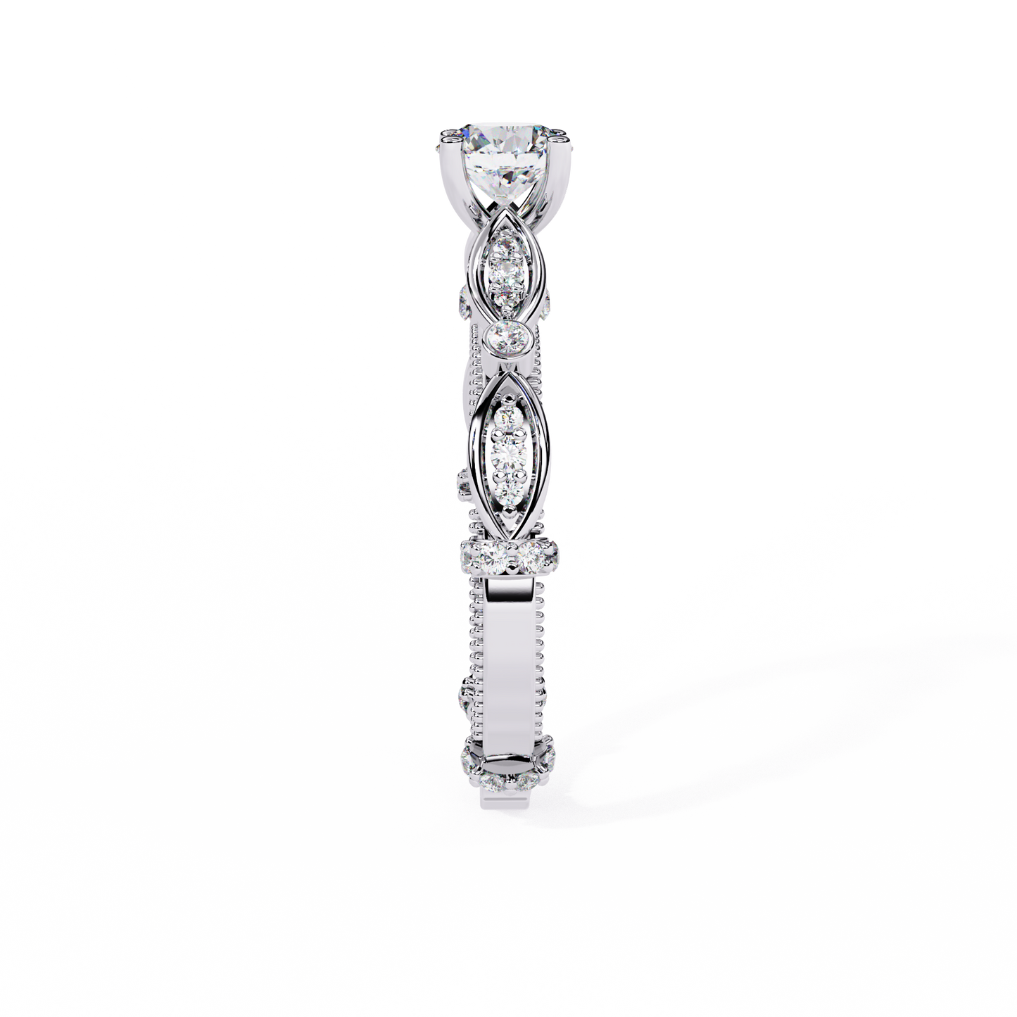 navette grace lab grown diamond ring