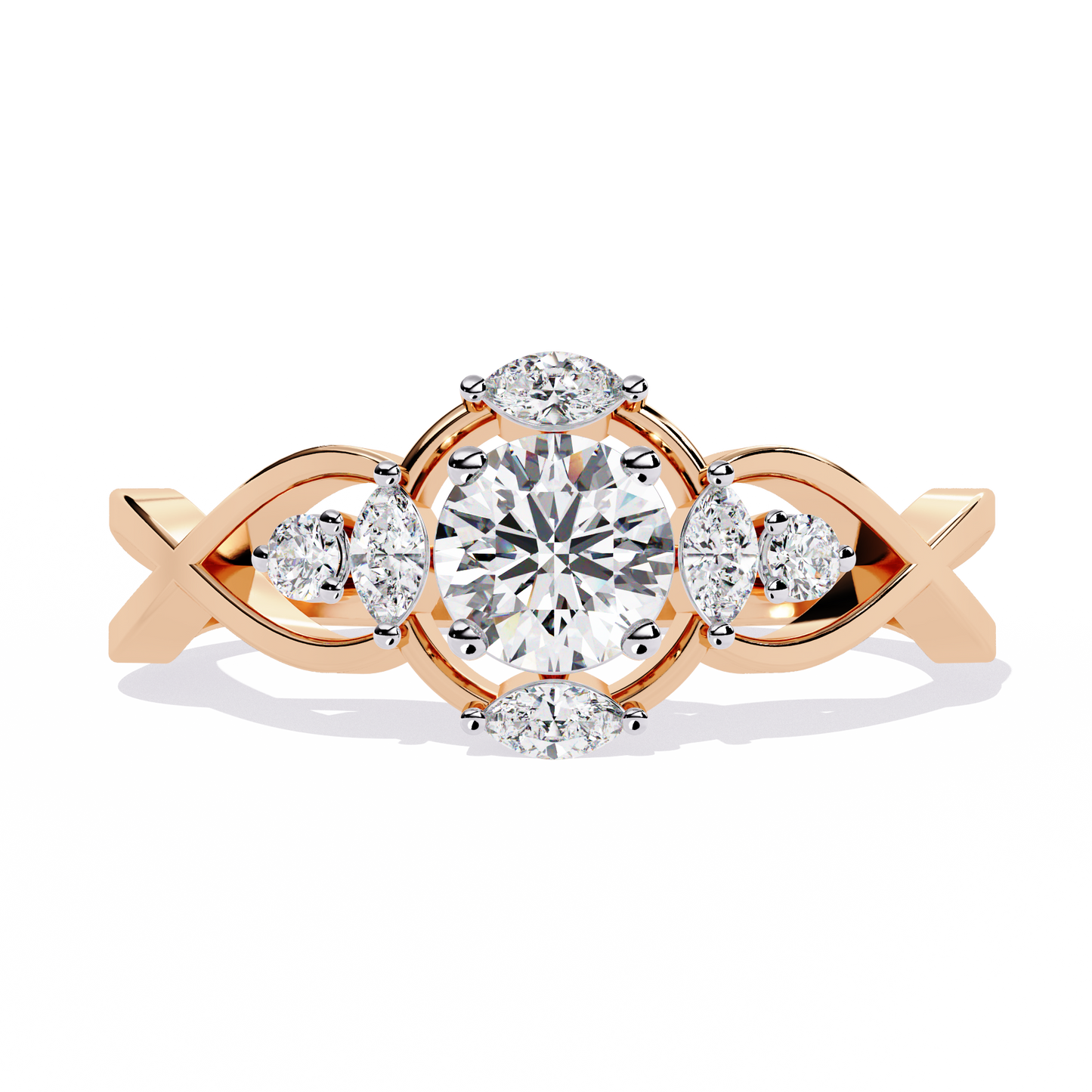 infinity petal lab grown diamond ring