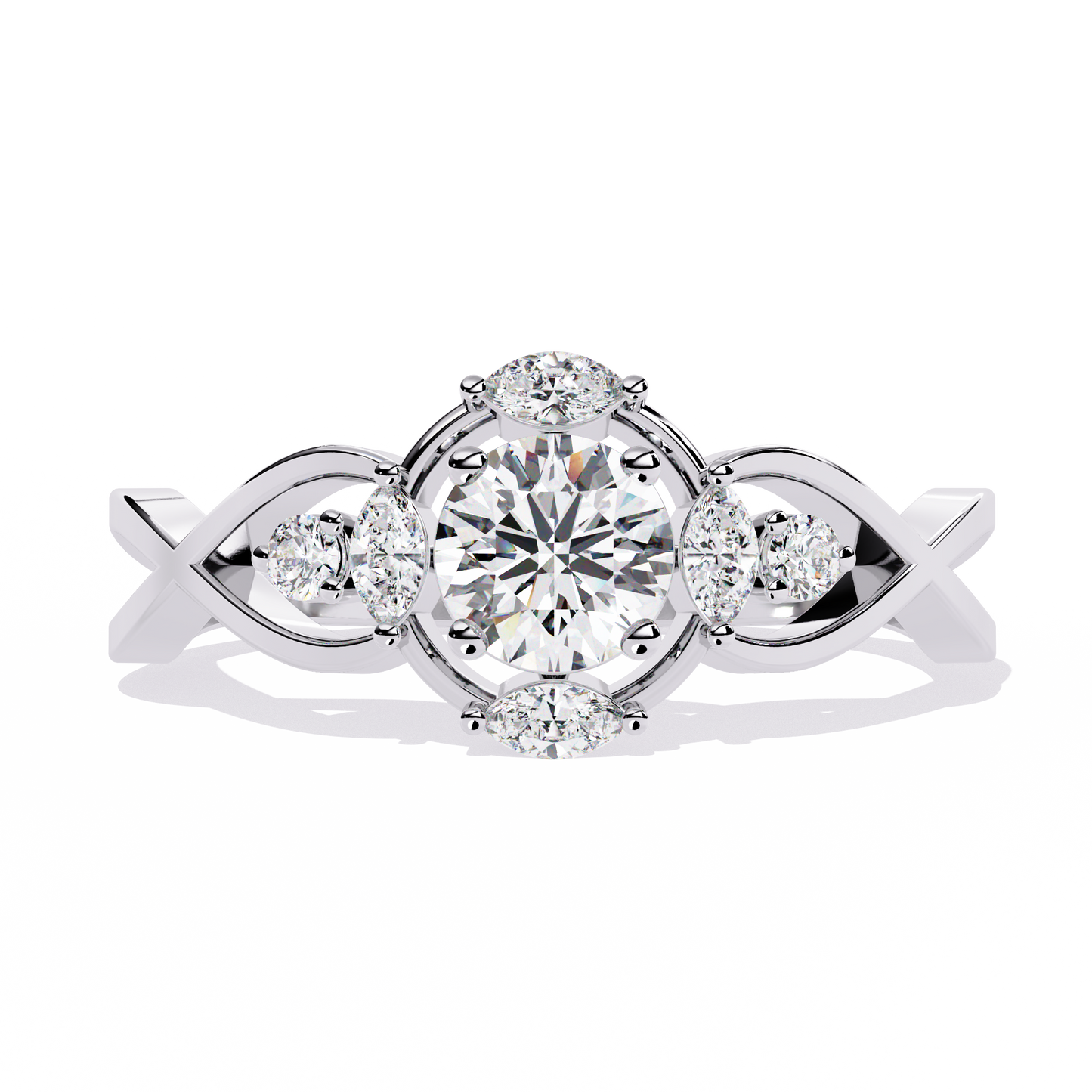 infinity petal lab grown diamond ring