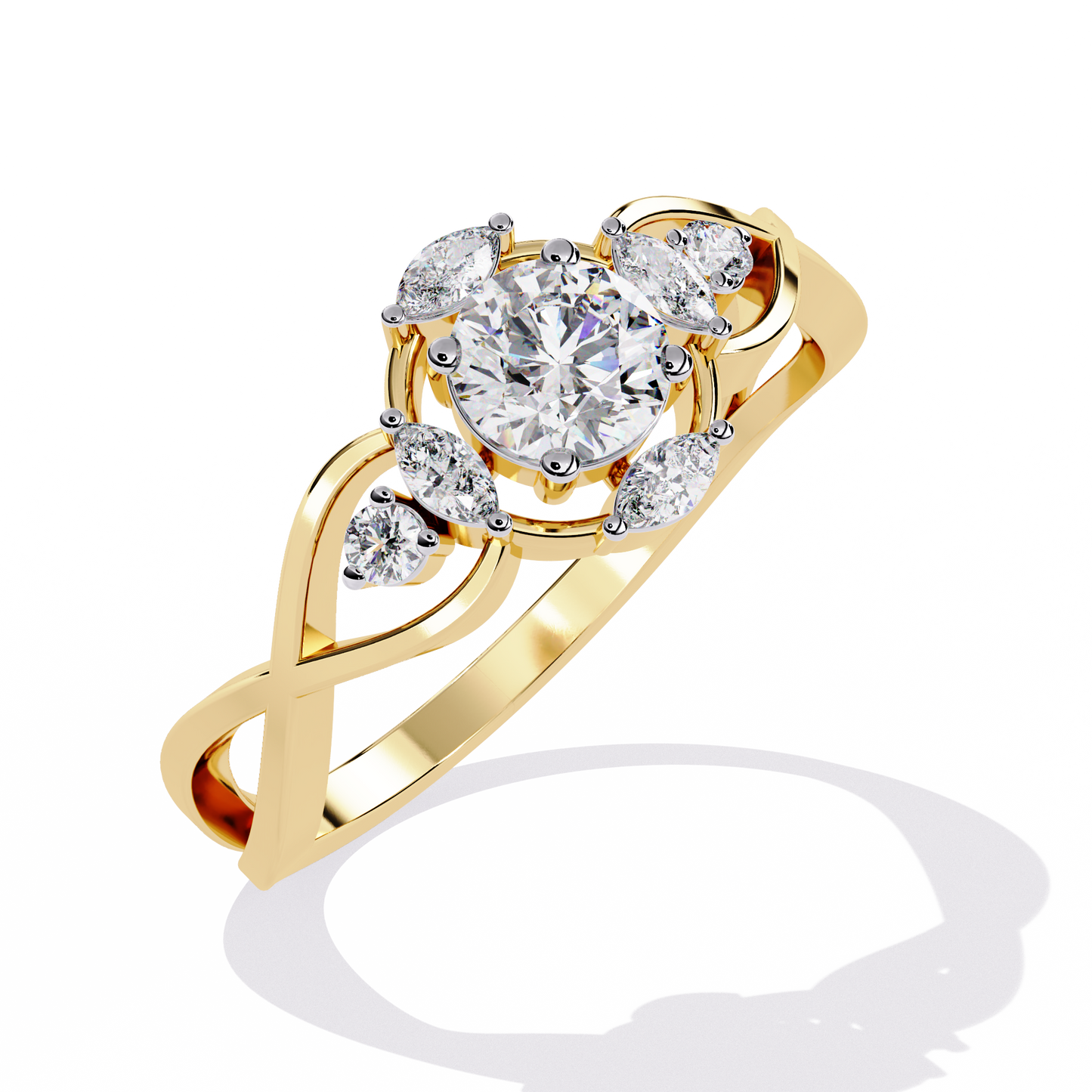 infinity petal lab grown diamond ring