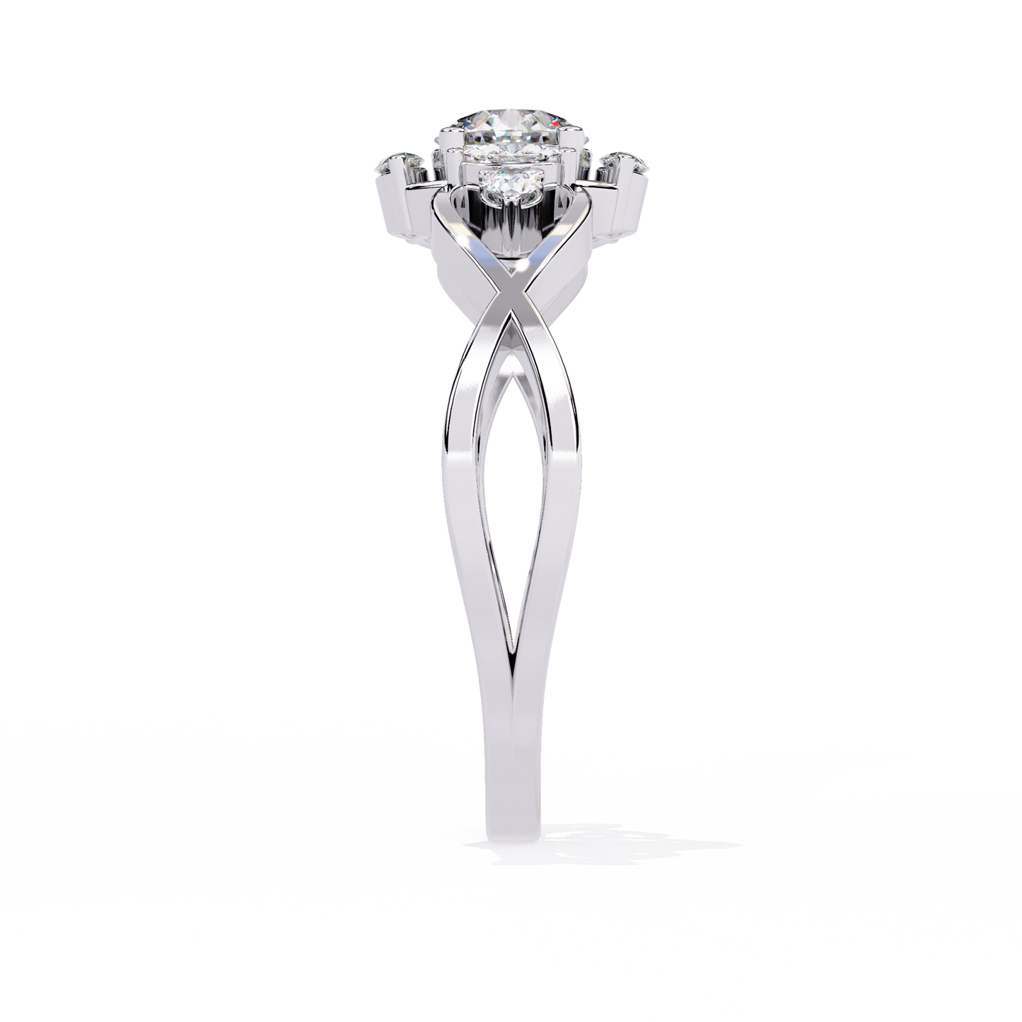 infinity petal lab grown diamond ring