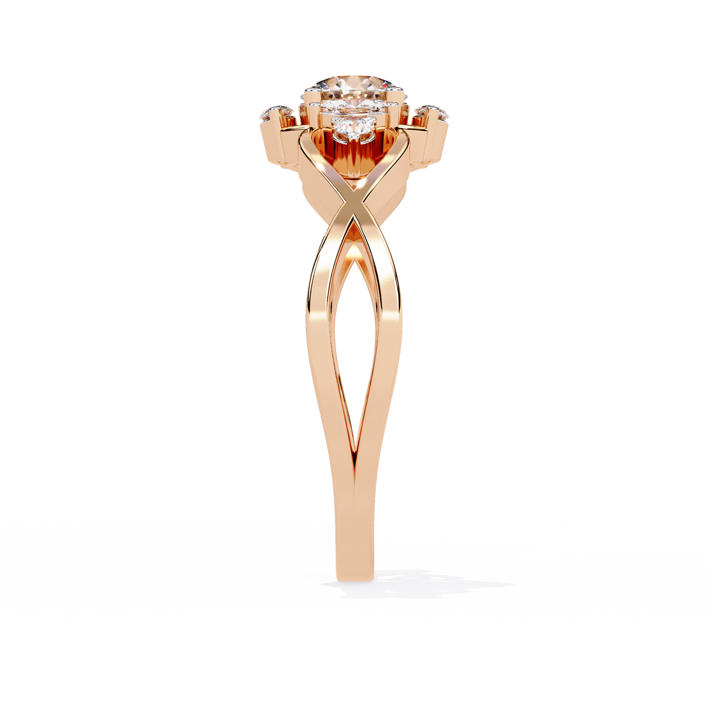 infinity petal lab grown diamond ring
