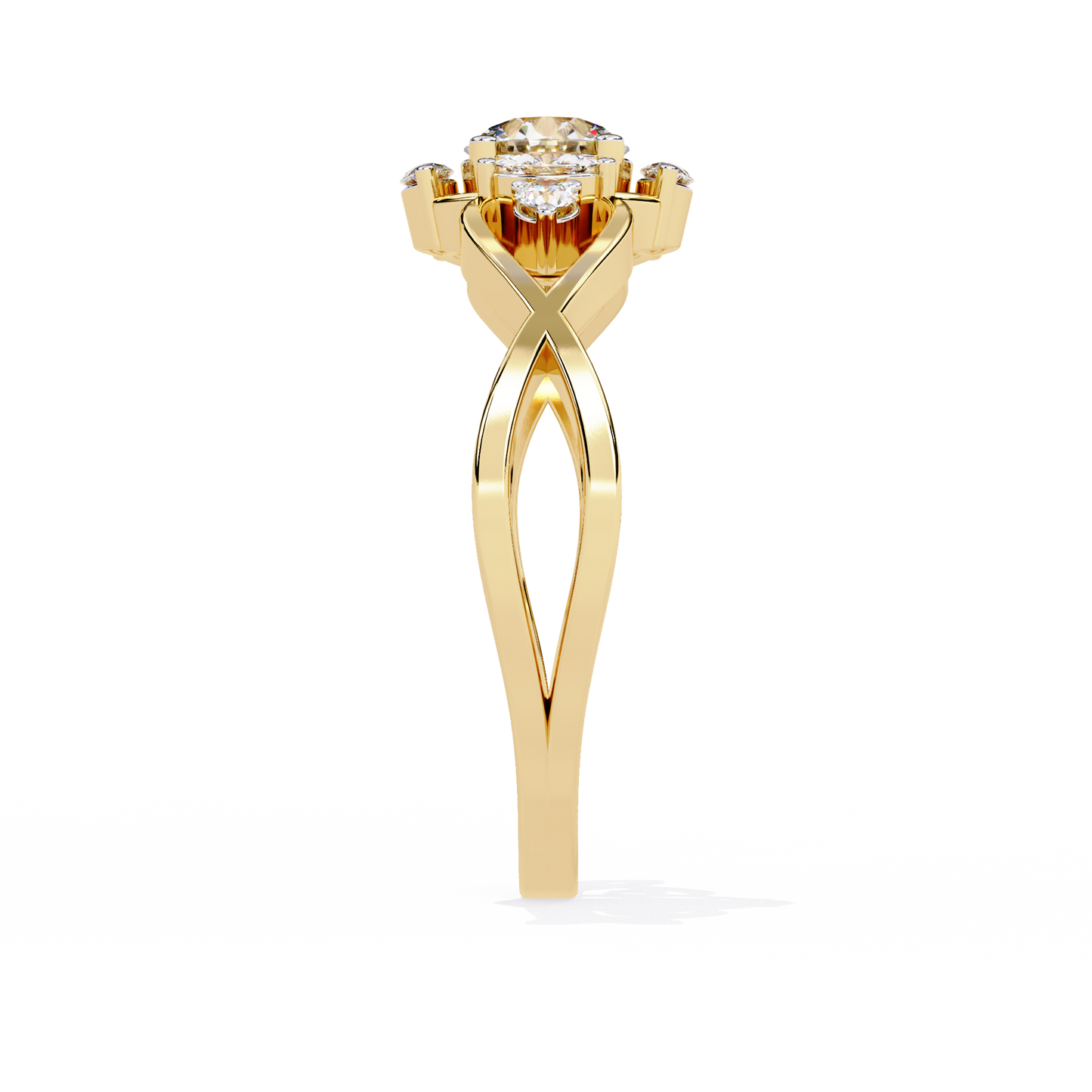 infinity petal lab grown diamond ring