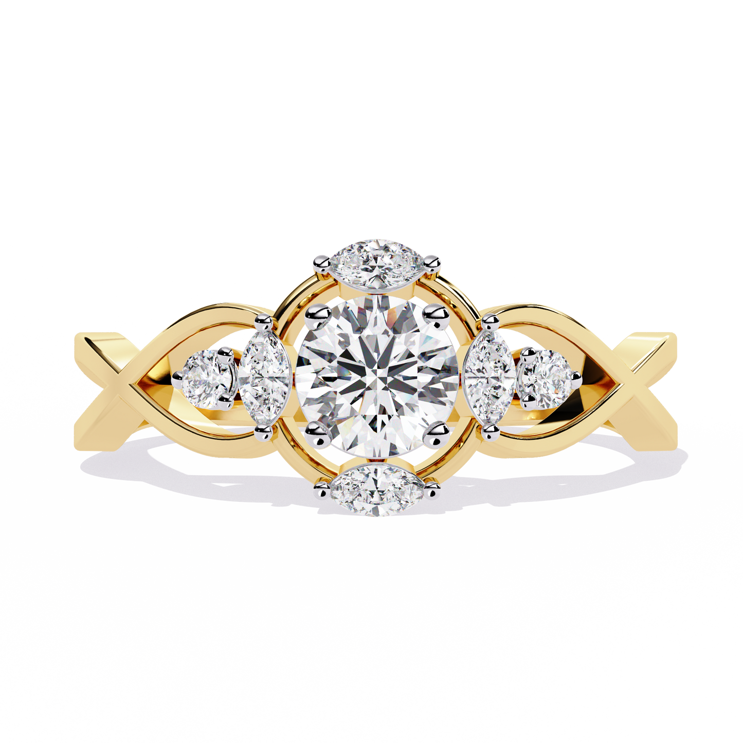 infinity petal lab grown diamond ring