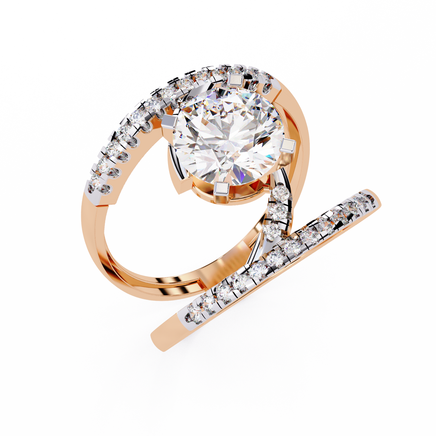 spiral embrace lab grown diamond ring