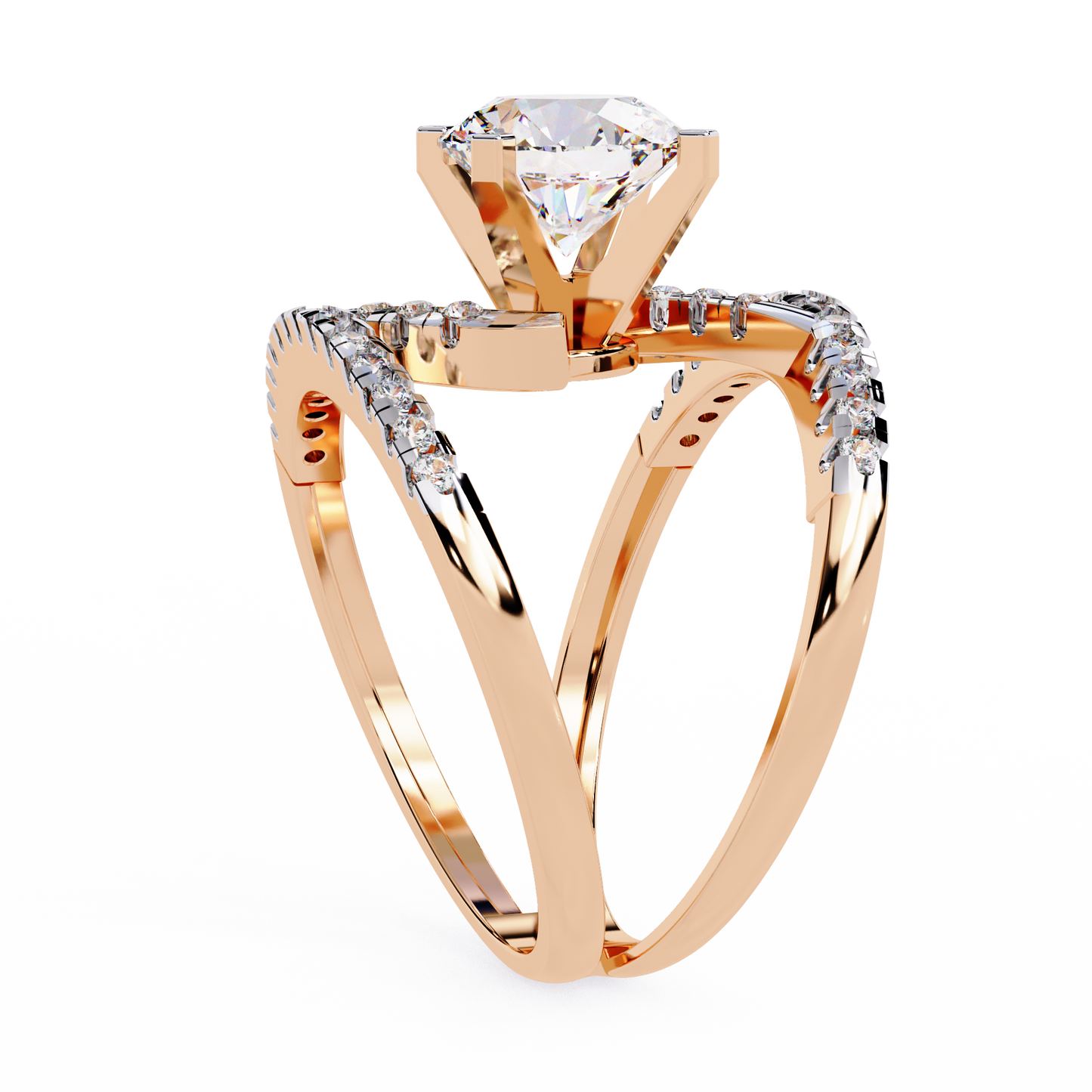 spiral embrace lab grown diamond ring