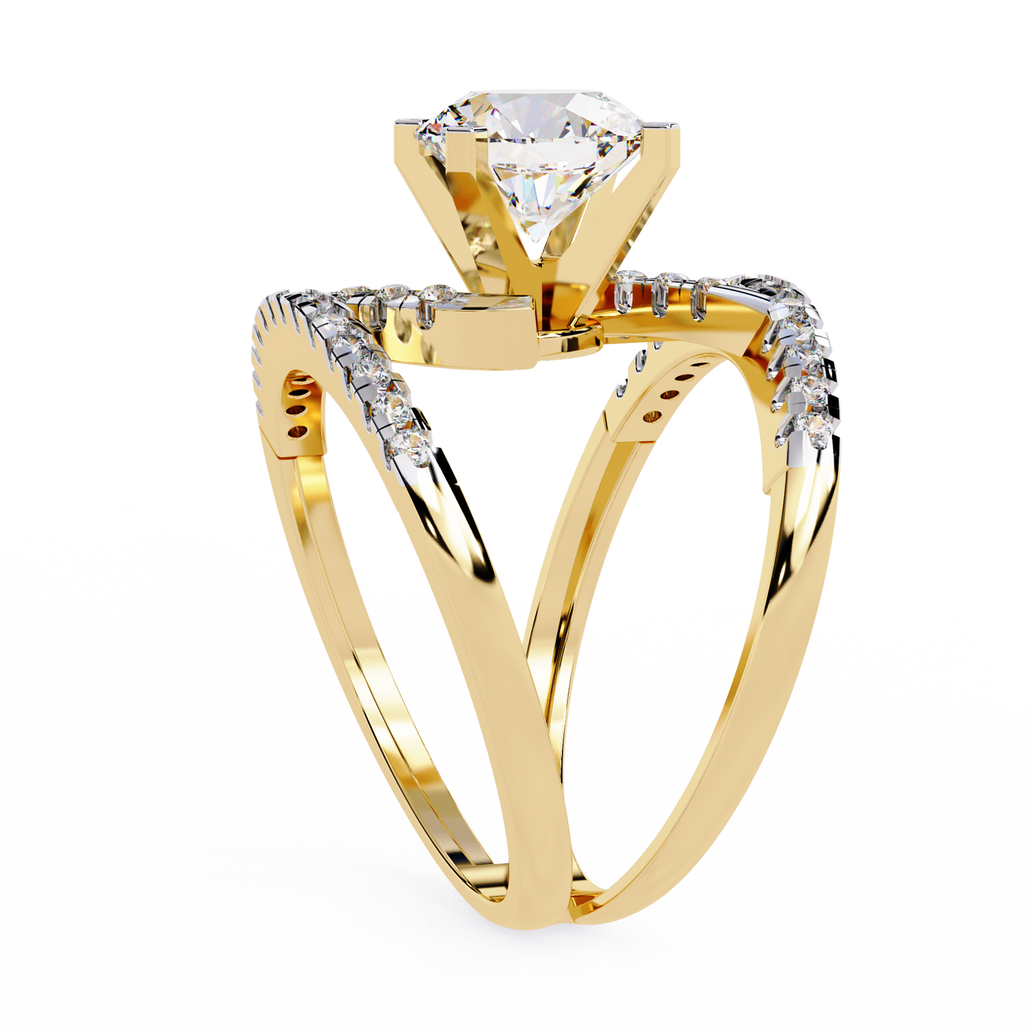spiral embrace lab grown diamond ring
