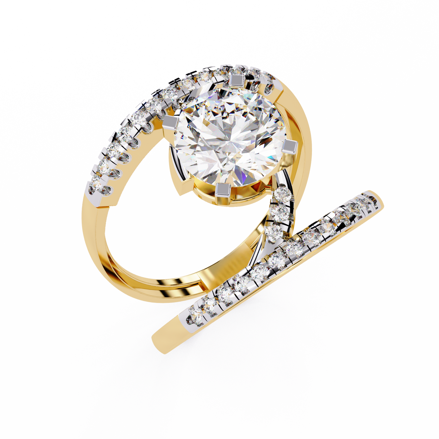 spiral embrace lab grown diamond ring