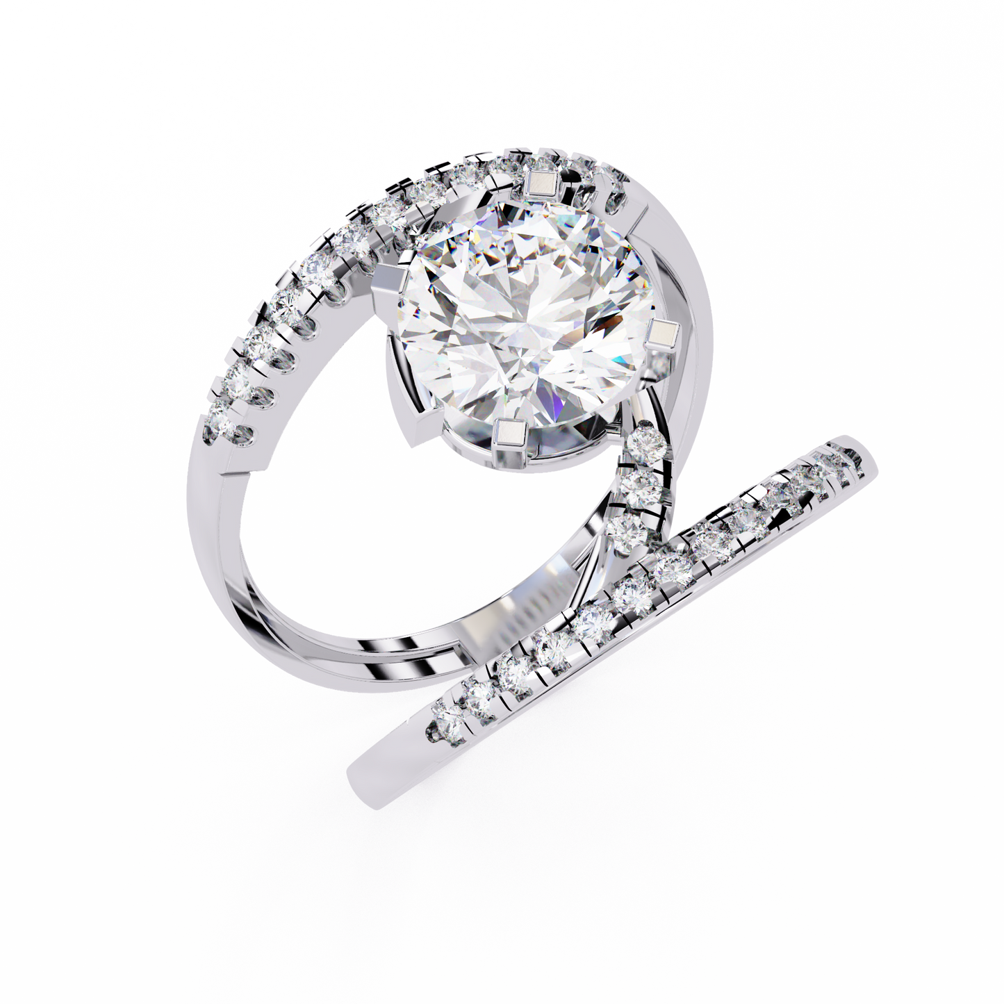 spiral embrace lab grown diamond ring