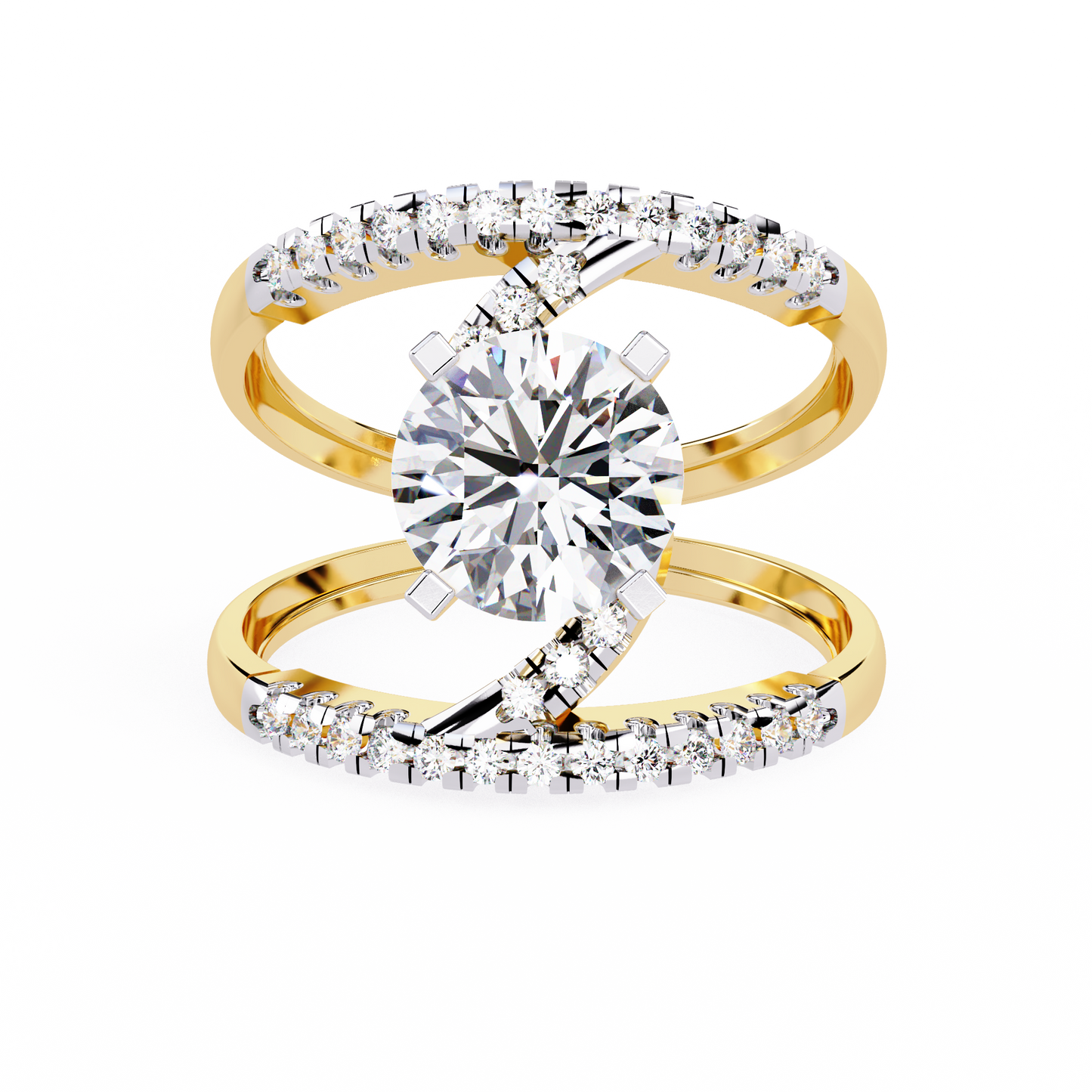 spiral embrace lab grown diamond ring