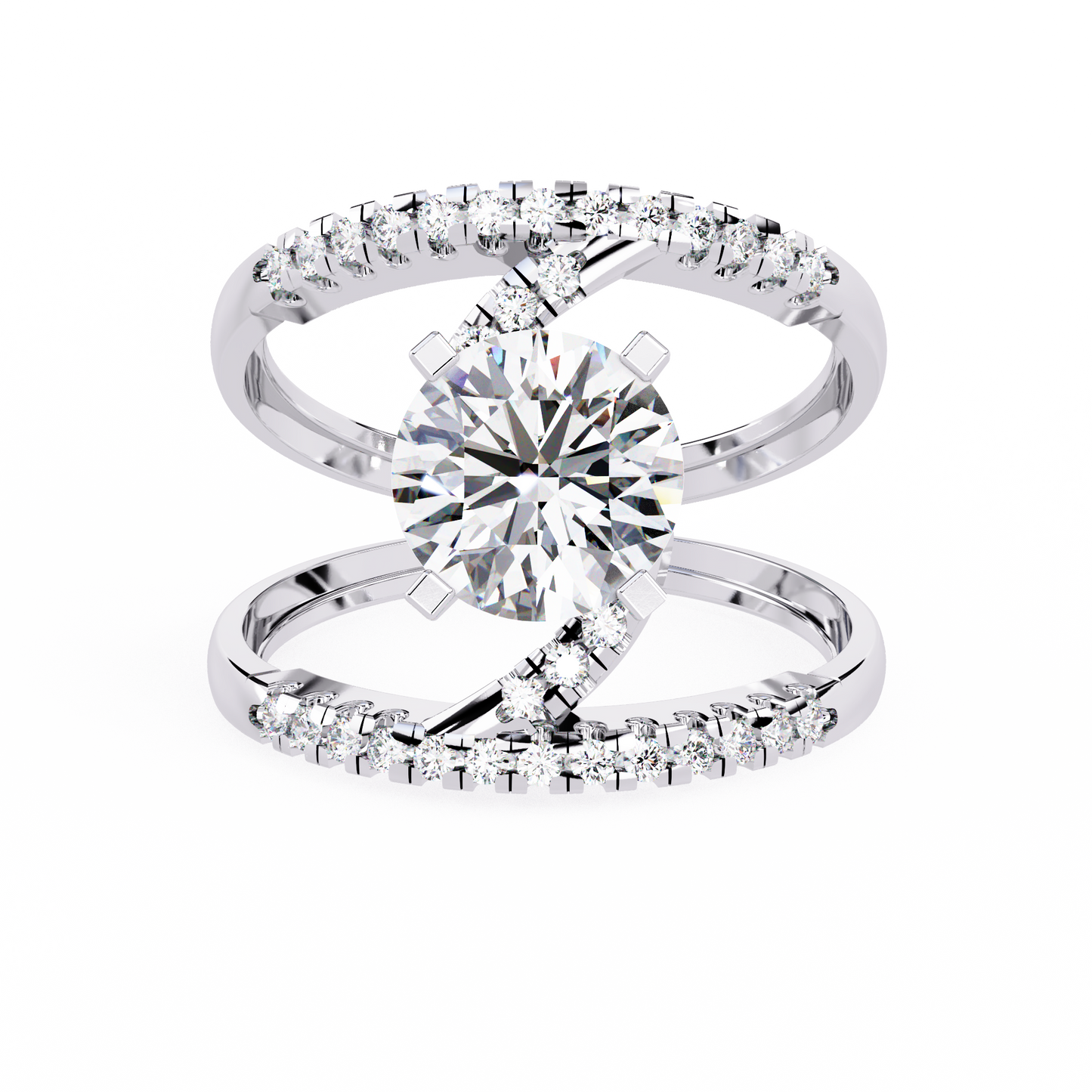 spiral embrace lab grown diamond ring