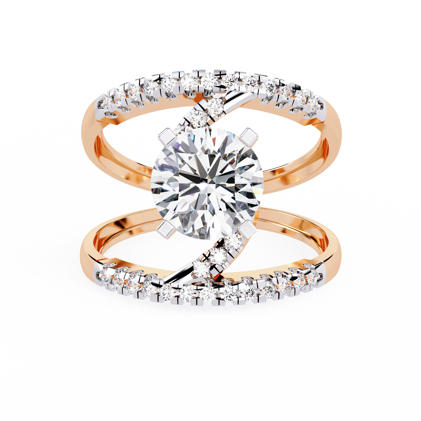 spiral embrace lab grown diamond ring