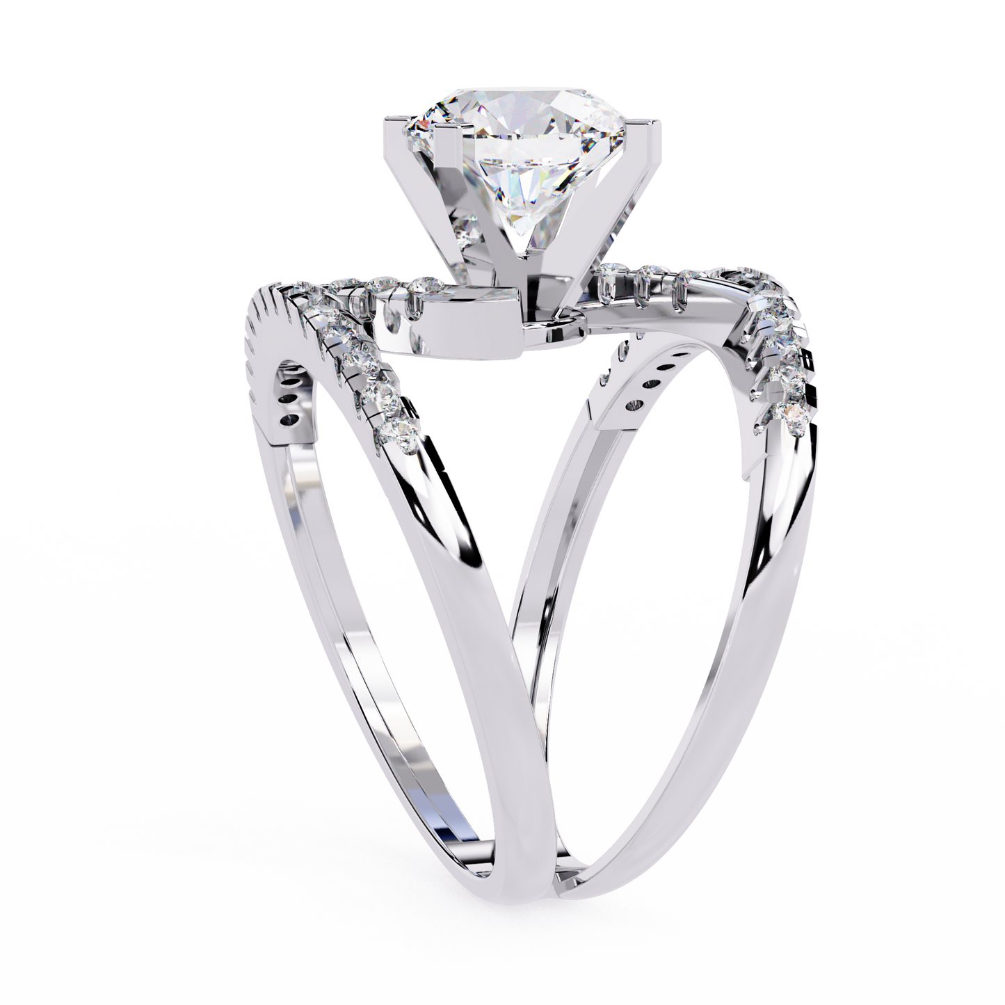 spiral embrace lab grown diamond ring