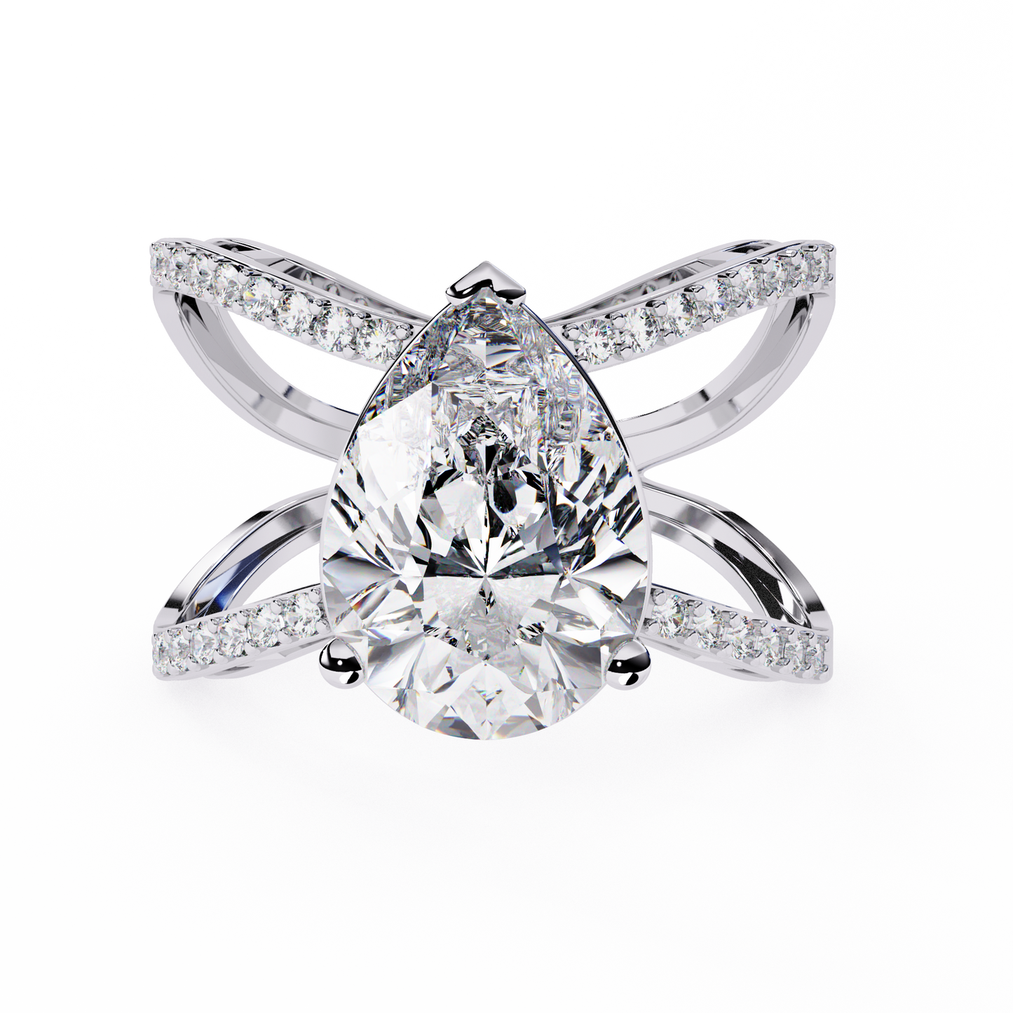 nova criss cross lab grown diamond ring
