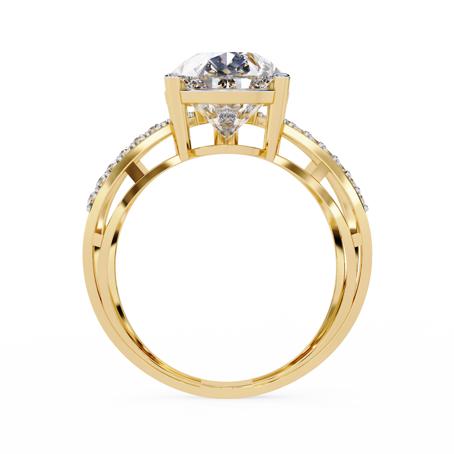 nova criss cross lab grown diamond ring