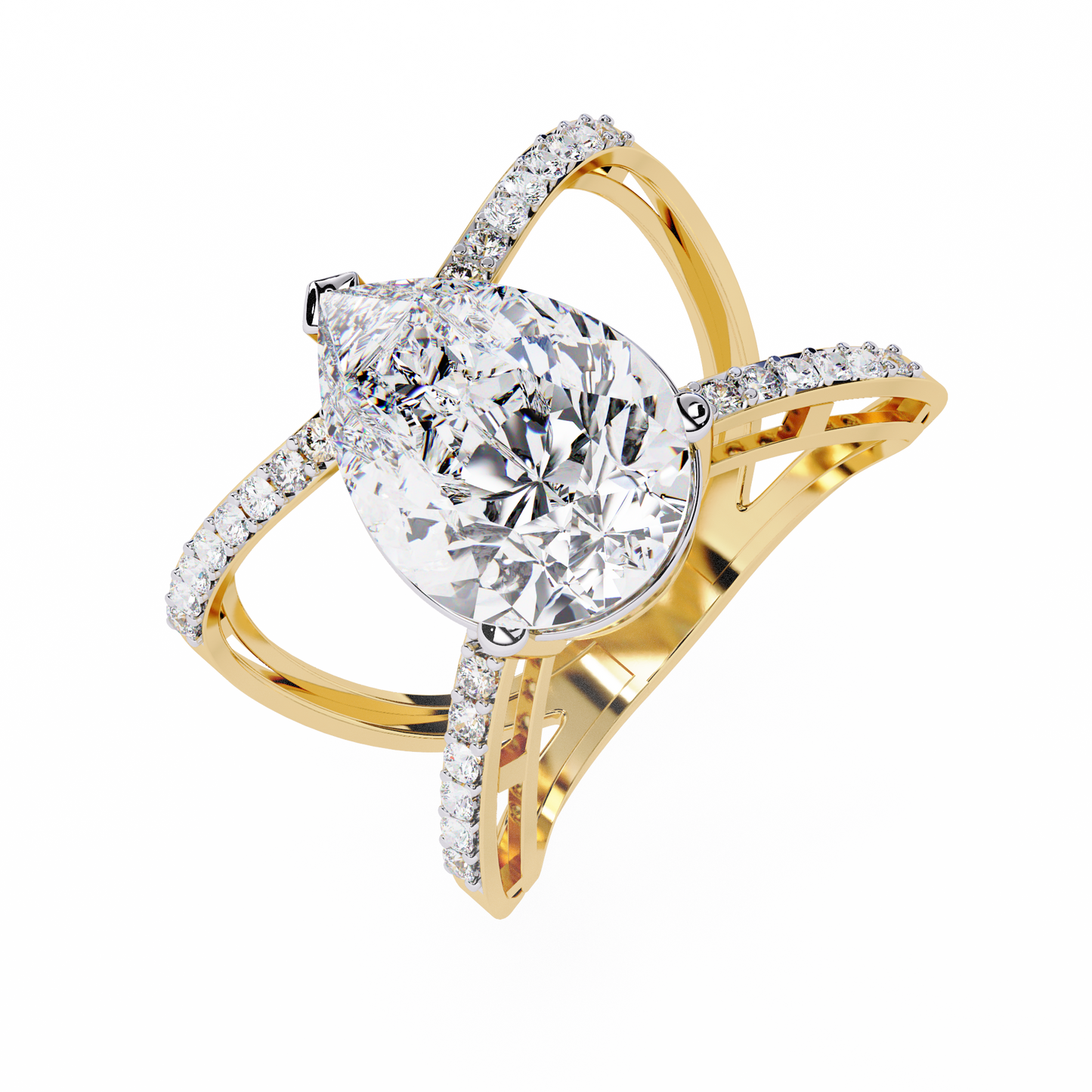 nova criss cross lab grown diamond ring