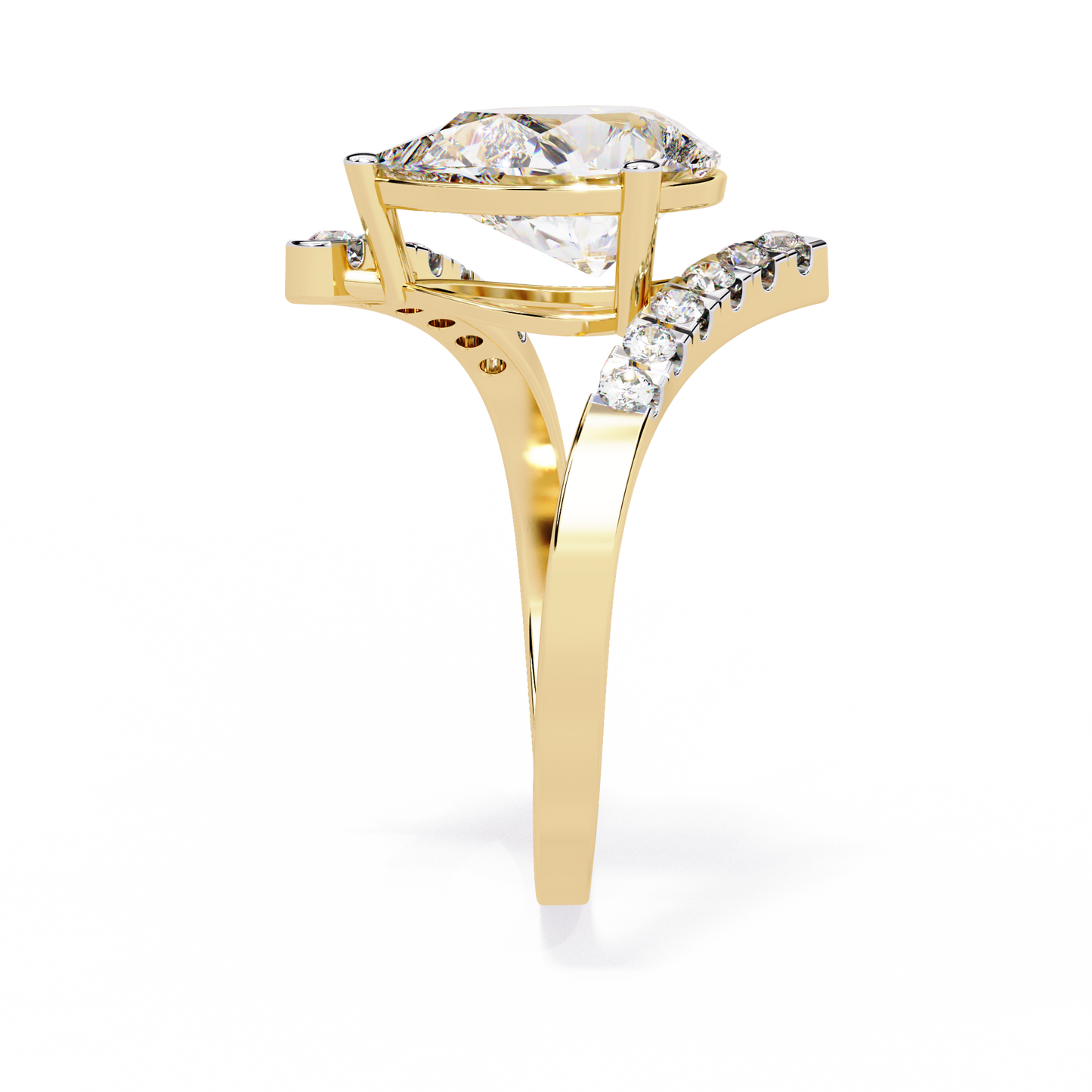 ophira flow bypass lab grown diamond ring