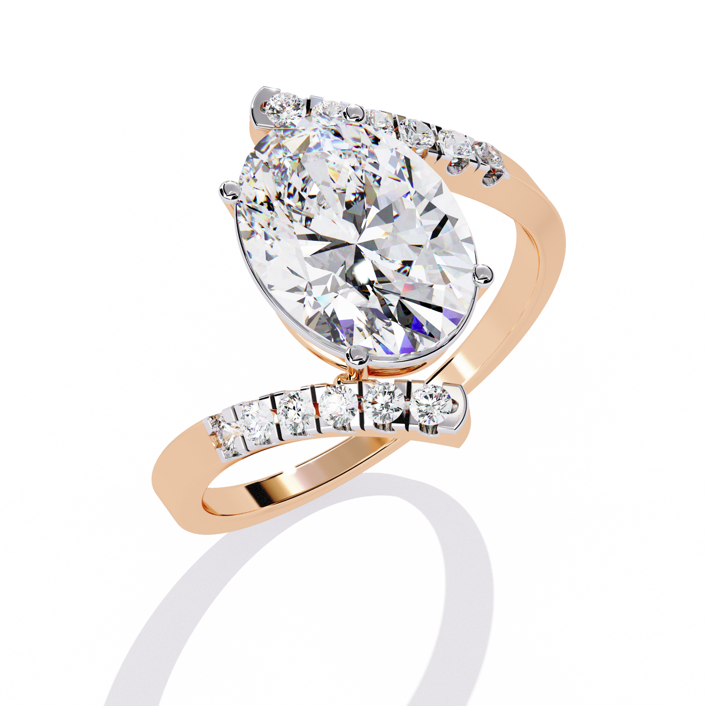 ophira arc bypass lab grown diamond ring