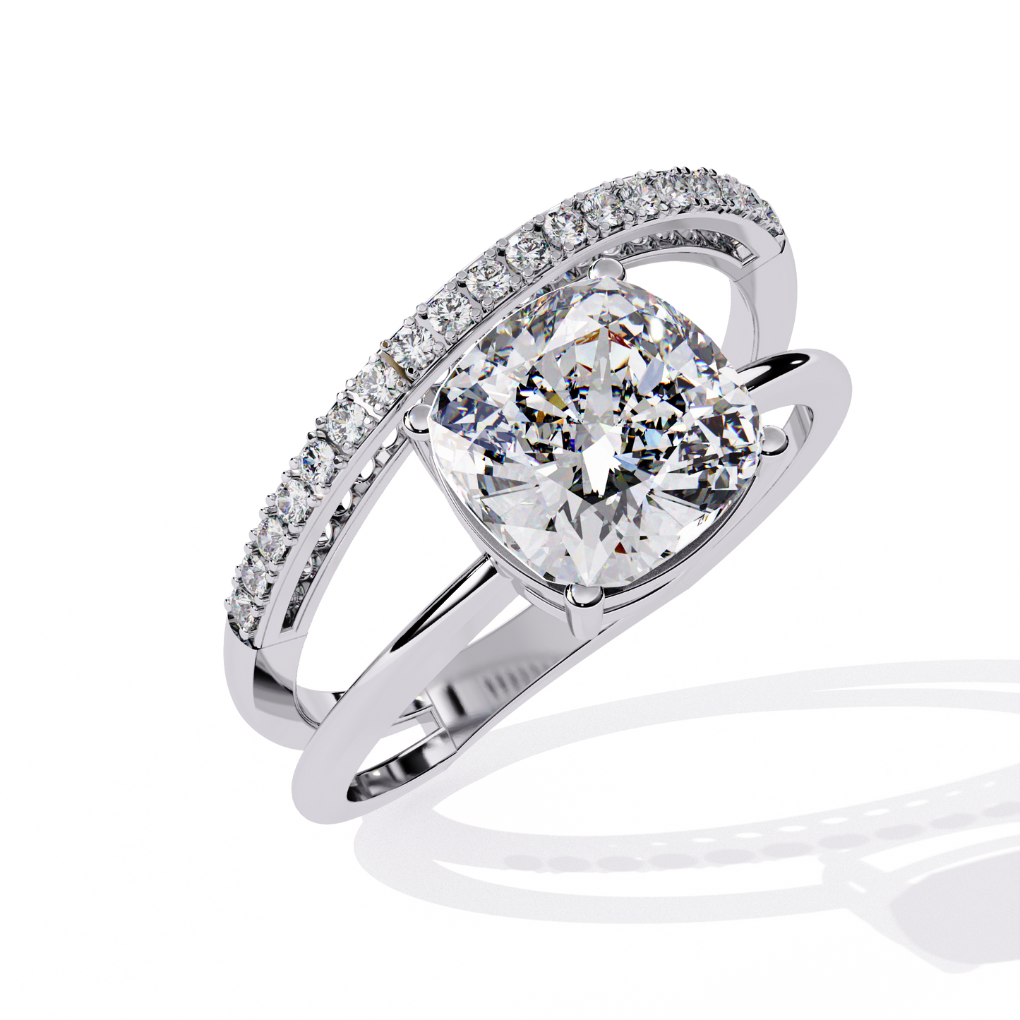 ascent cushion lab grown diamond ring
