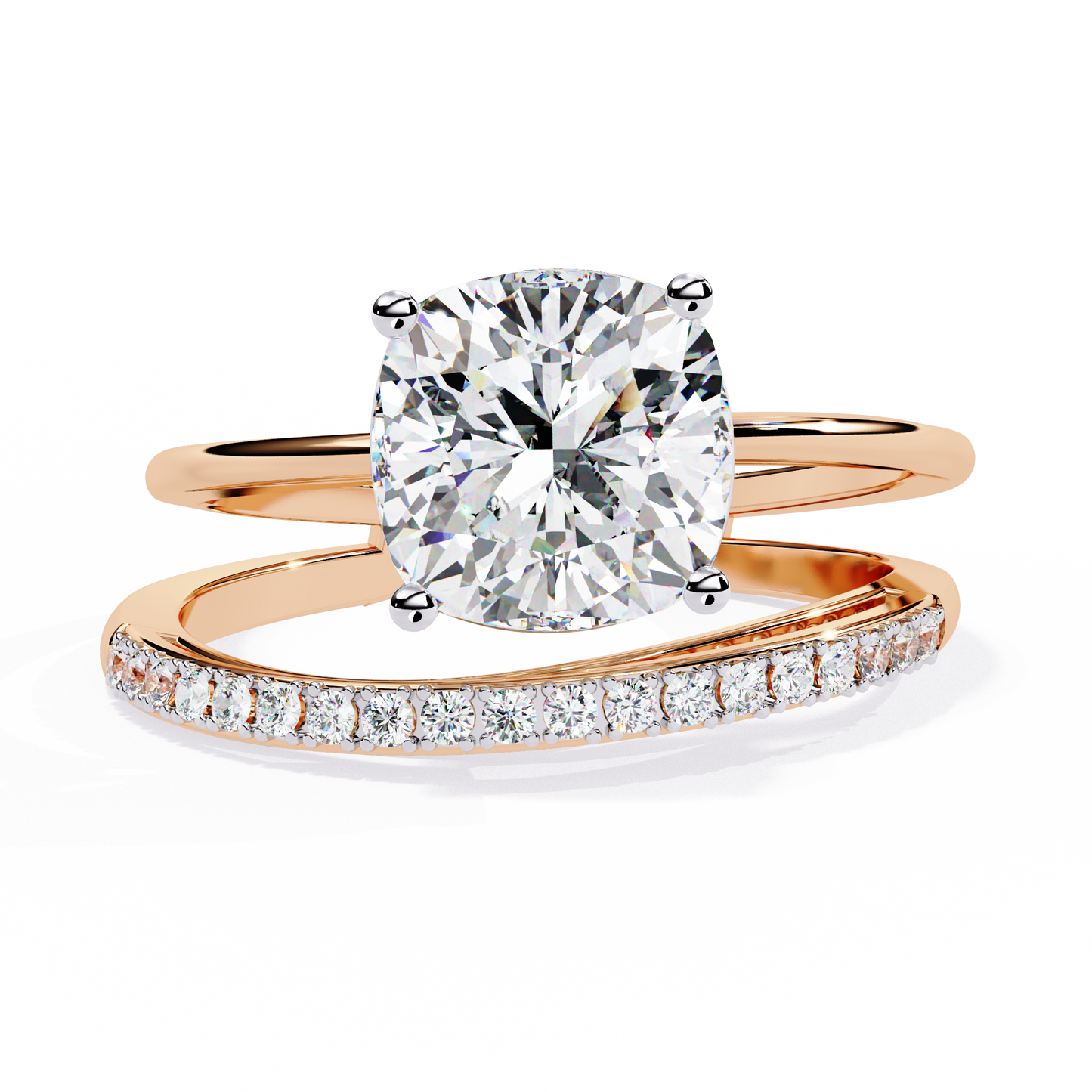ascent cushion lab grown diamond ring
