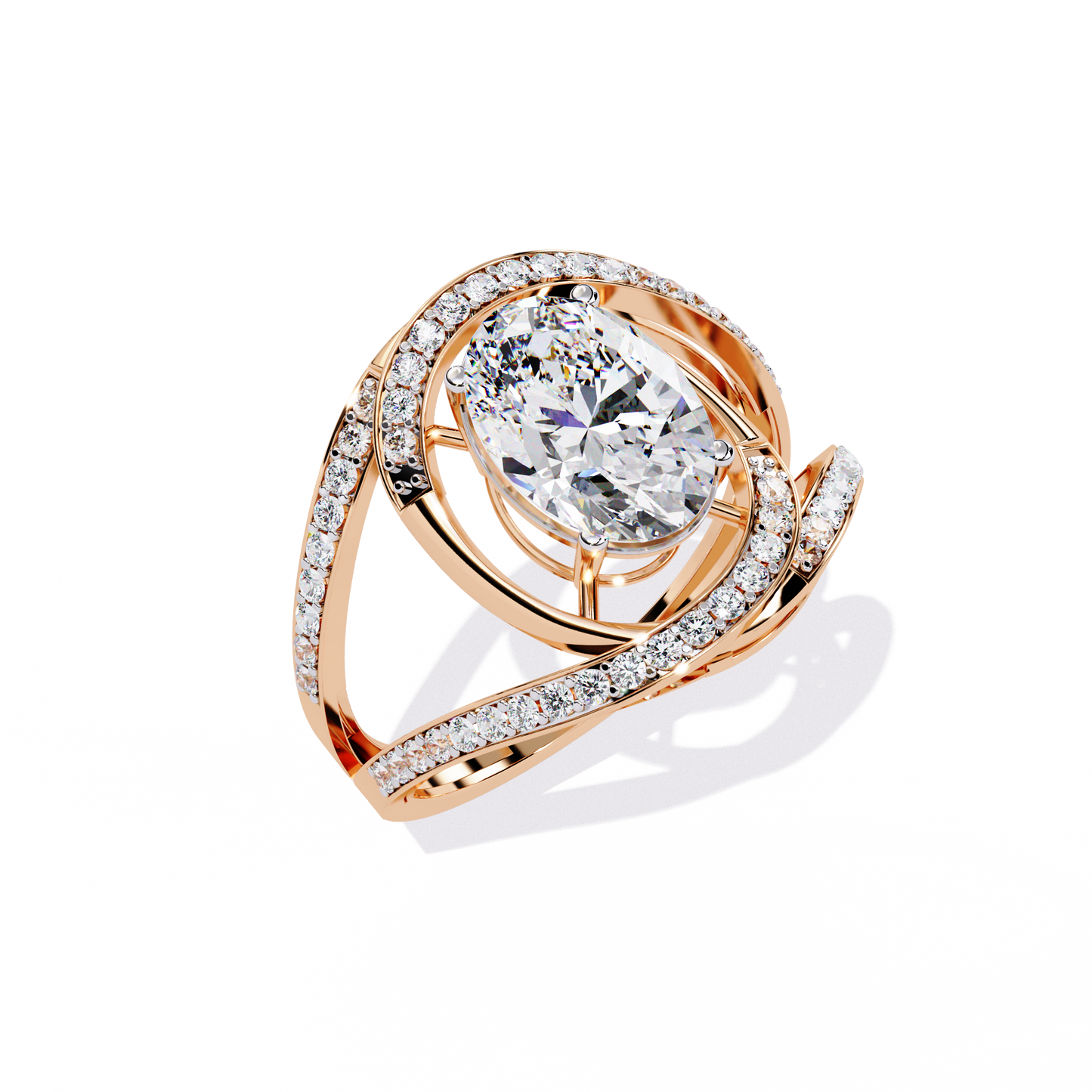 ophira celestial spiral lab grown diamond ring