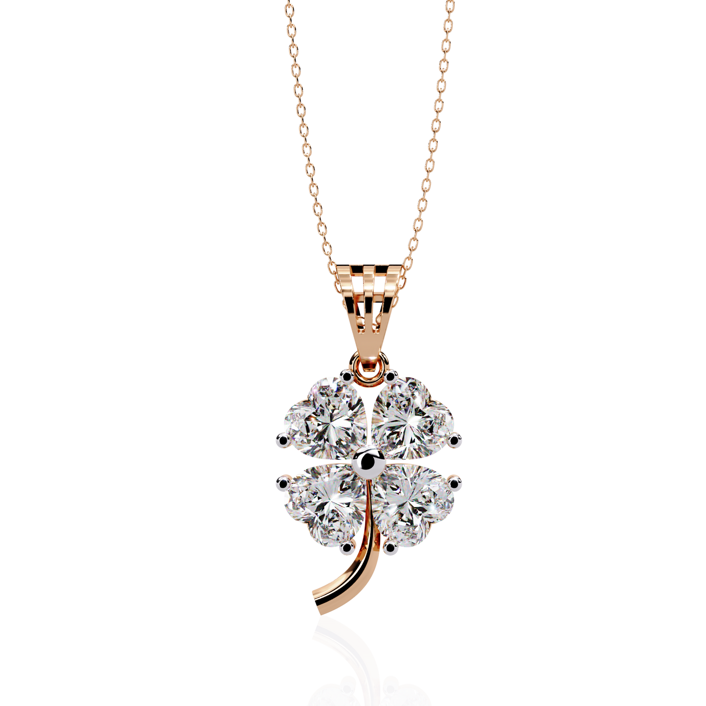 fortuna four-heart lab grown diamond pendant