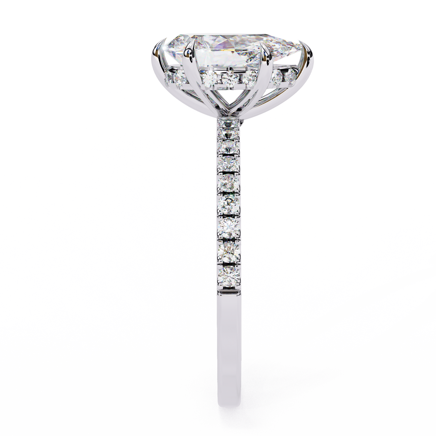 radiant pear classic lab grown diamond solitaire ring