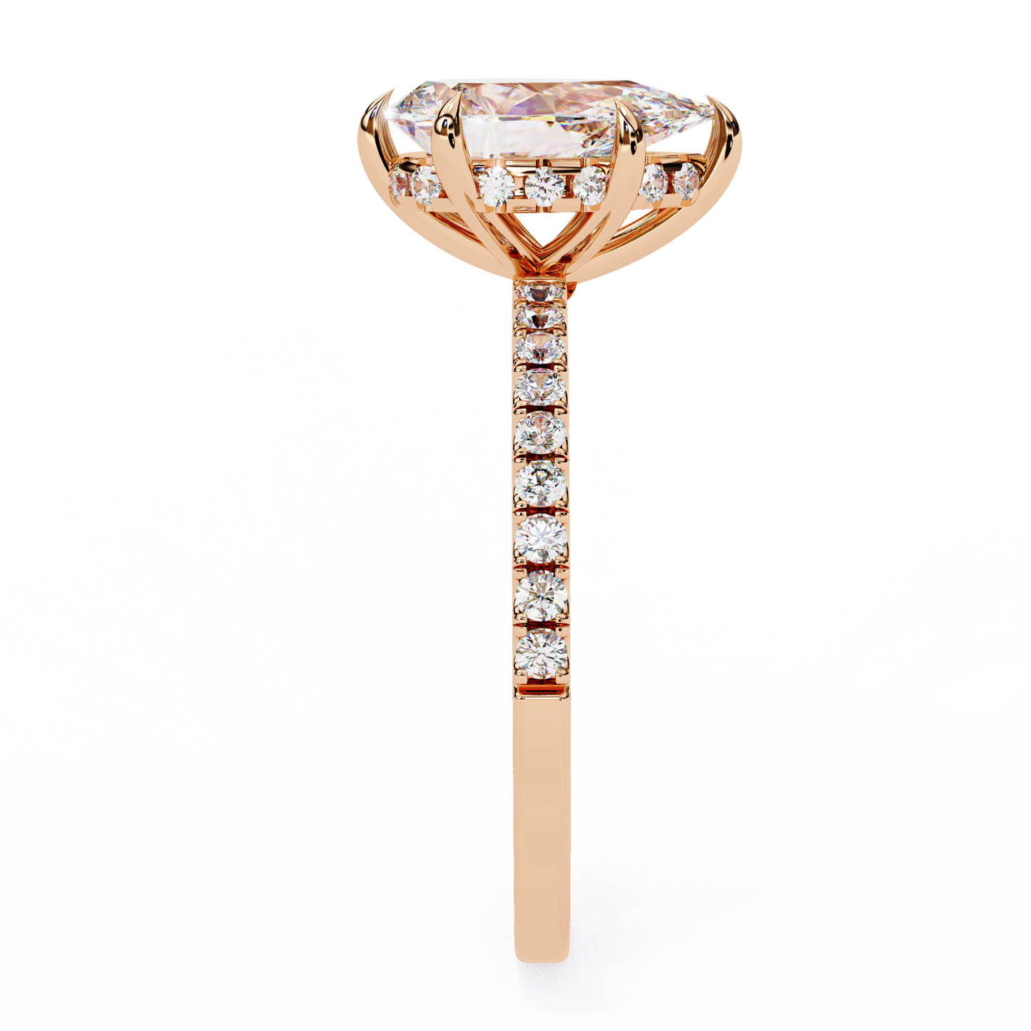 radiant pear classic lab grown diamond solitaire ring