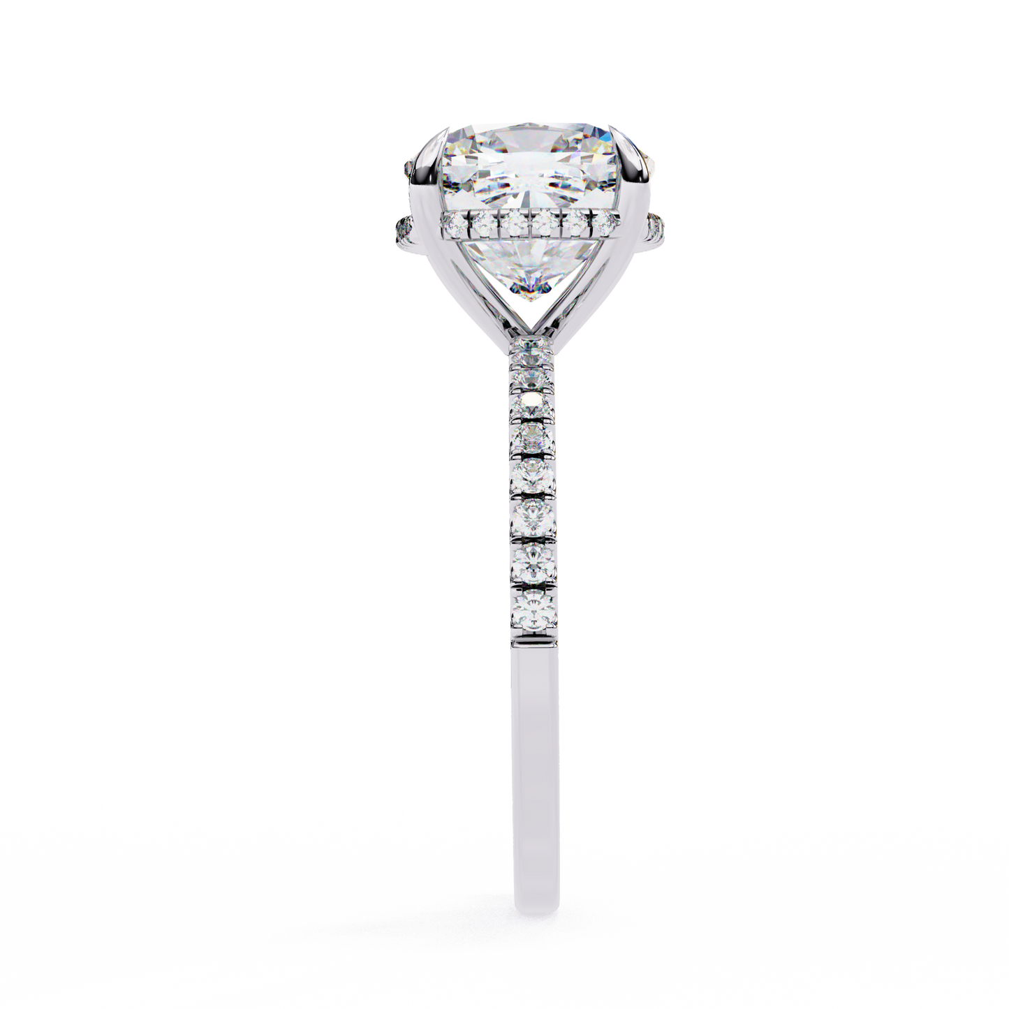 cushion brilliance lab grown diamond solitaire ring