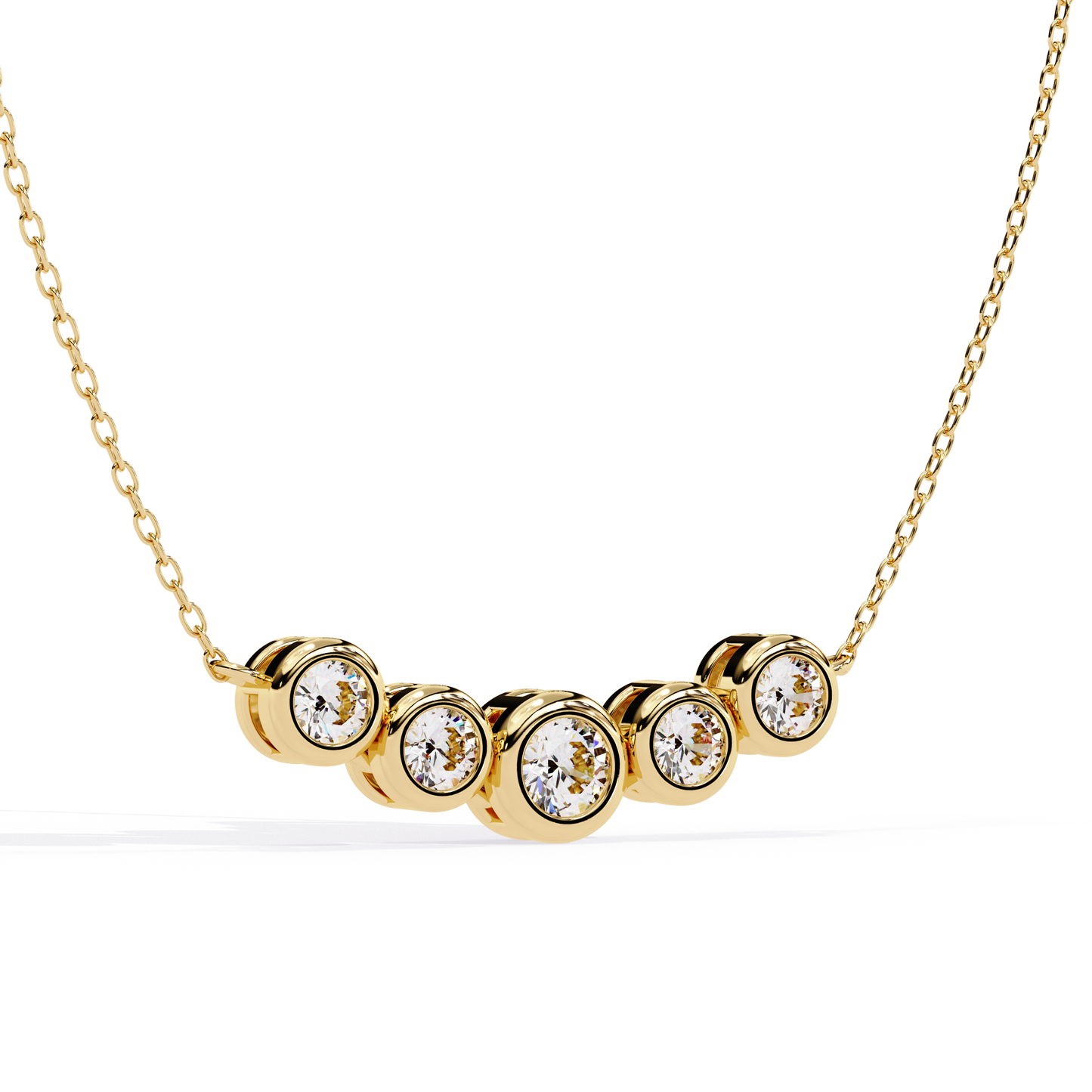 nova five stone lab grown diamond necklace