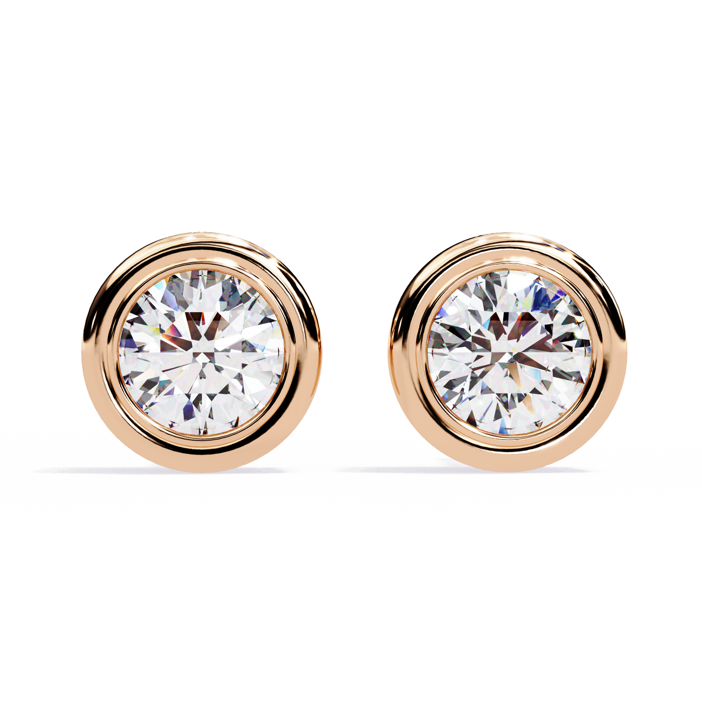 luna bezel lab grown diamond studs