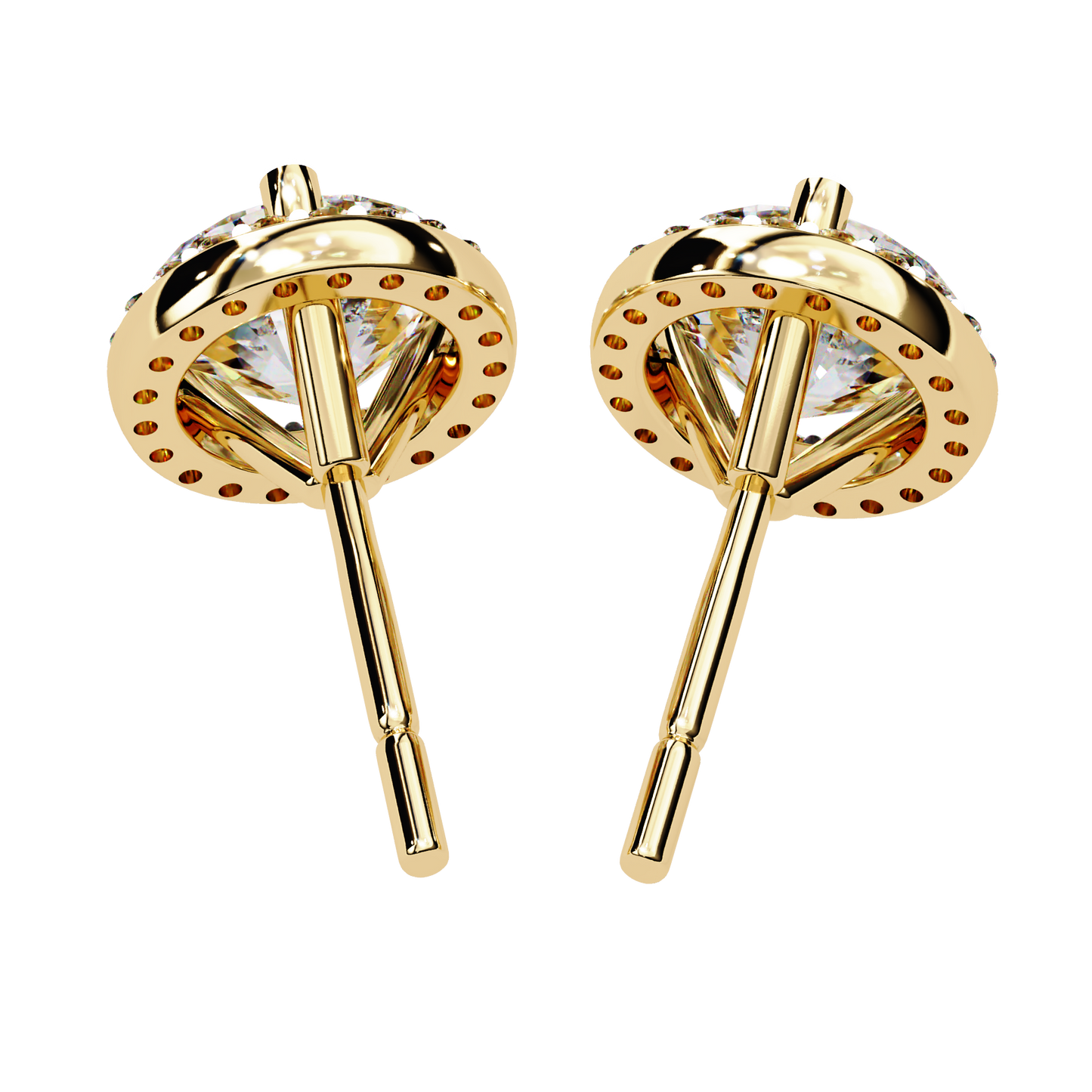 eterna classic halo lab grown diamond studs