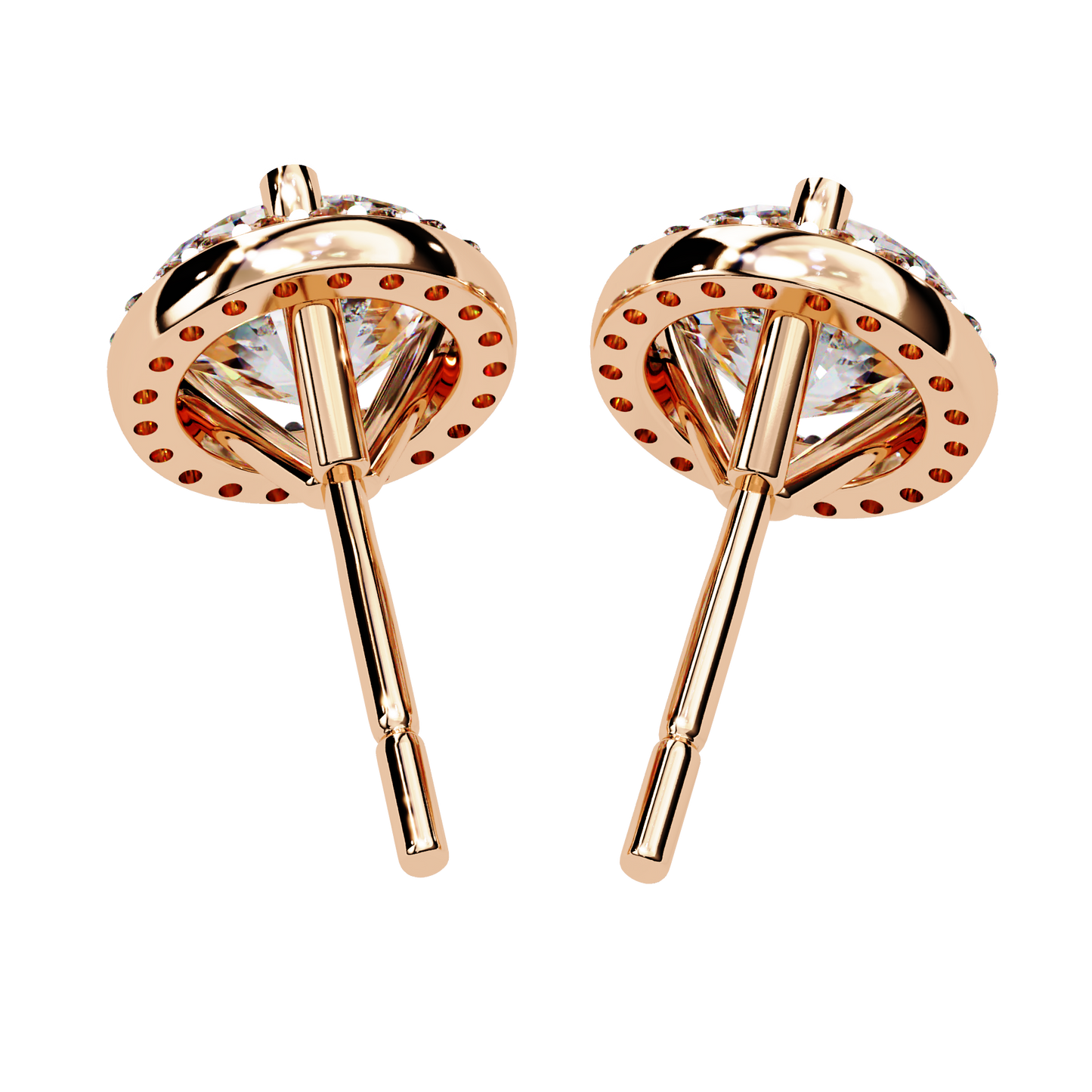 eterna classic halo lab grown diamond studs