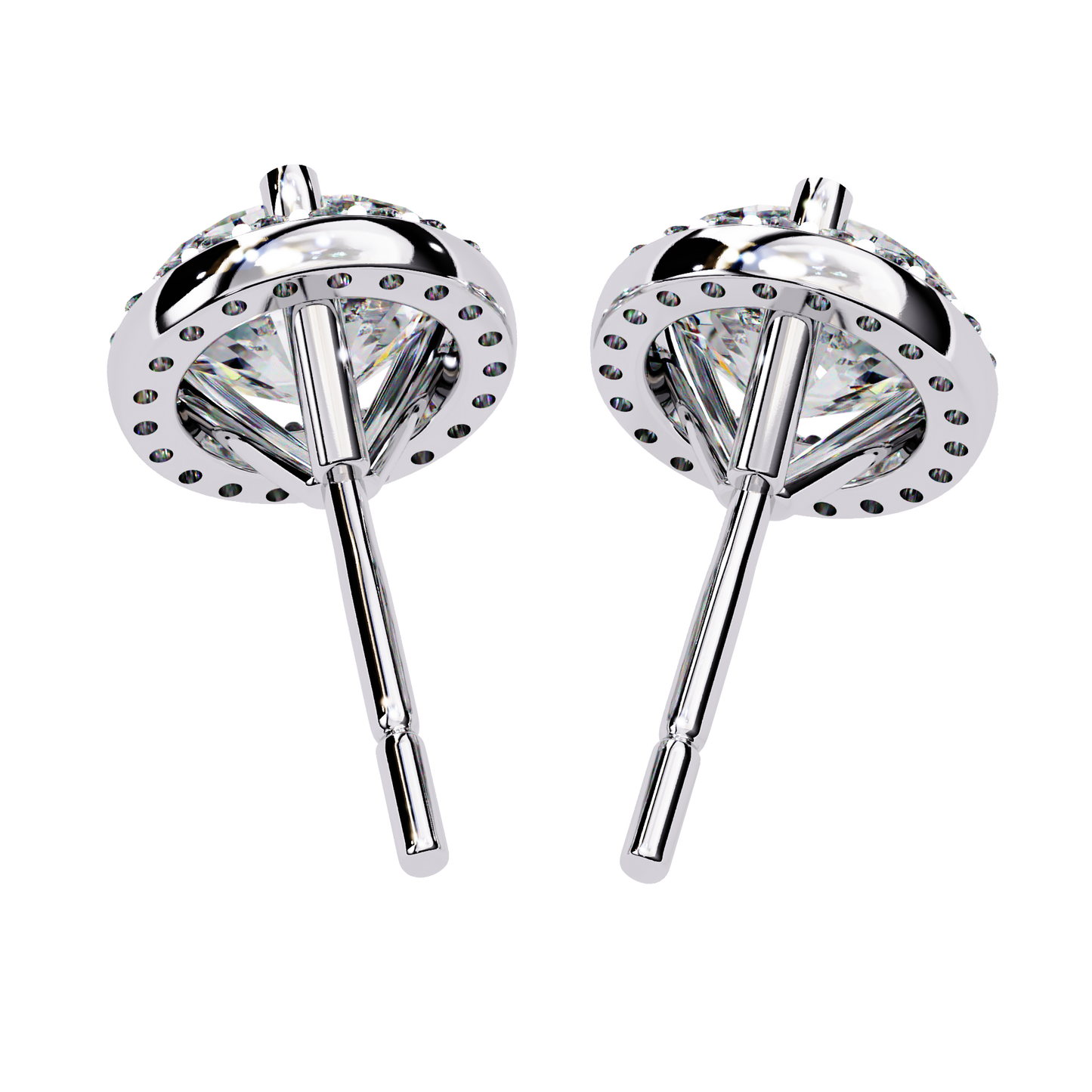 eterna classic halo lab grown diamond studs