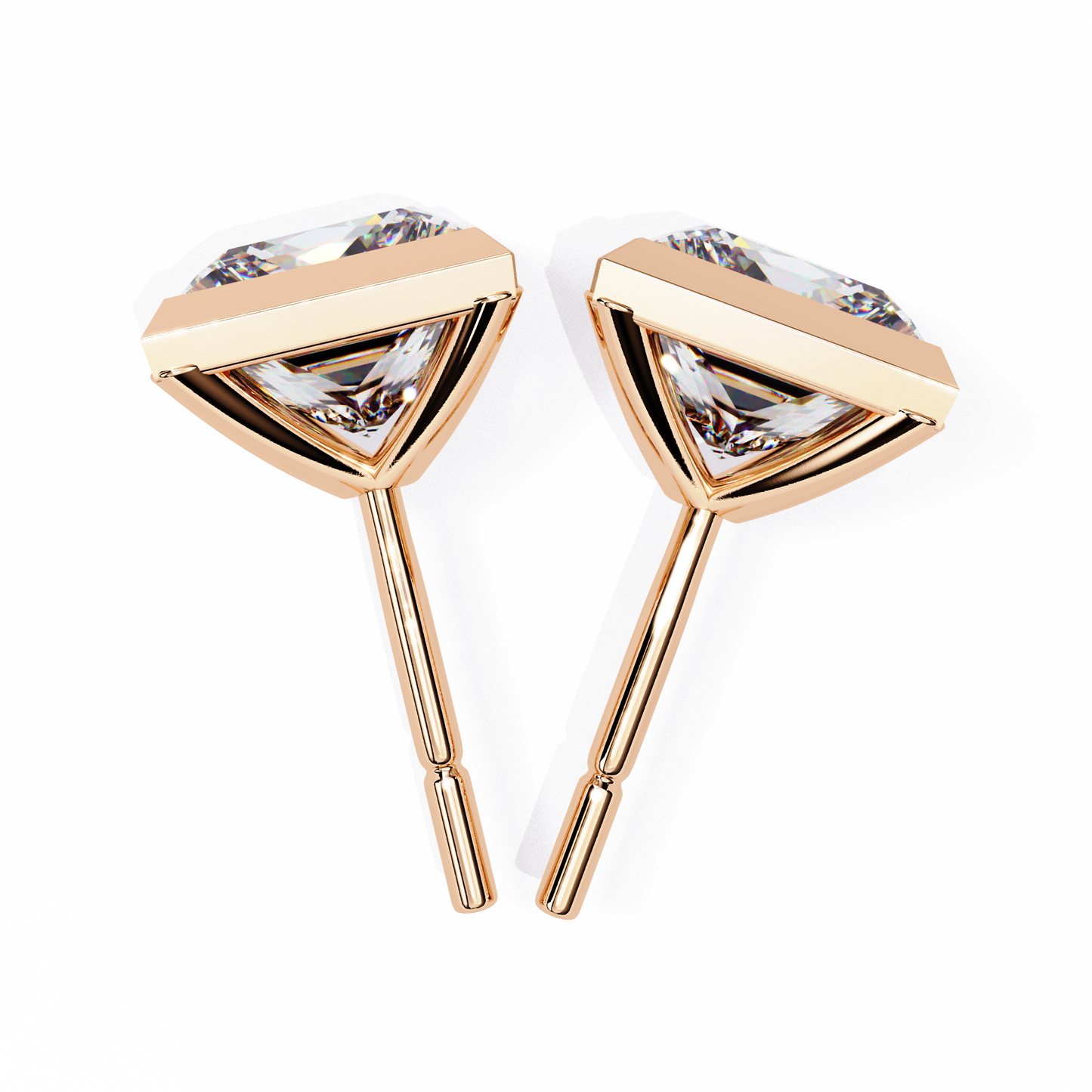 regency princess bezel lab grown diamond studs