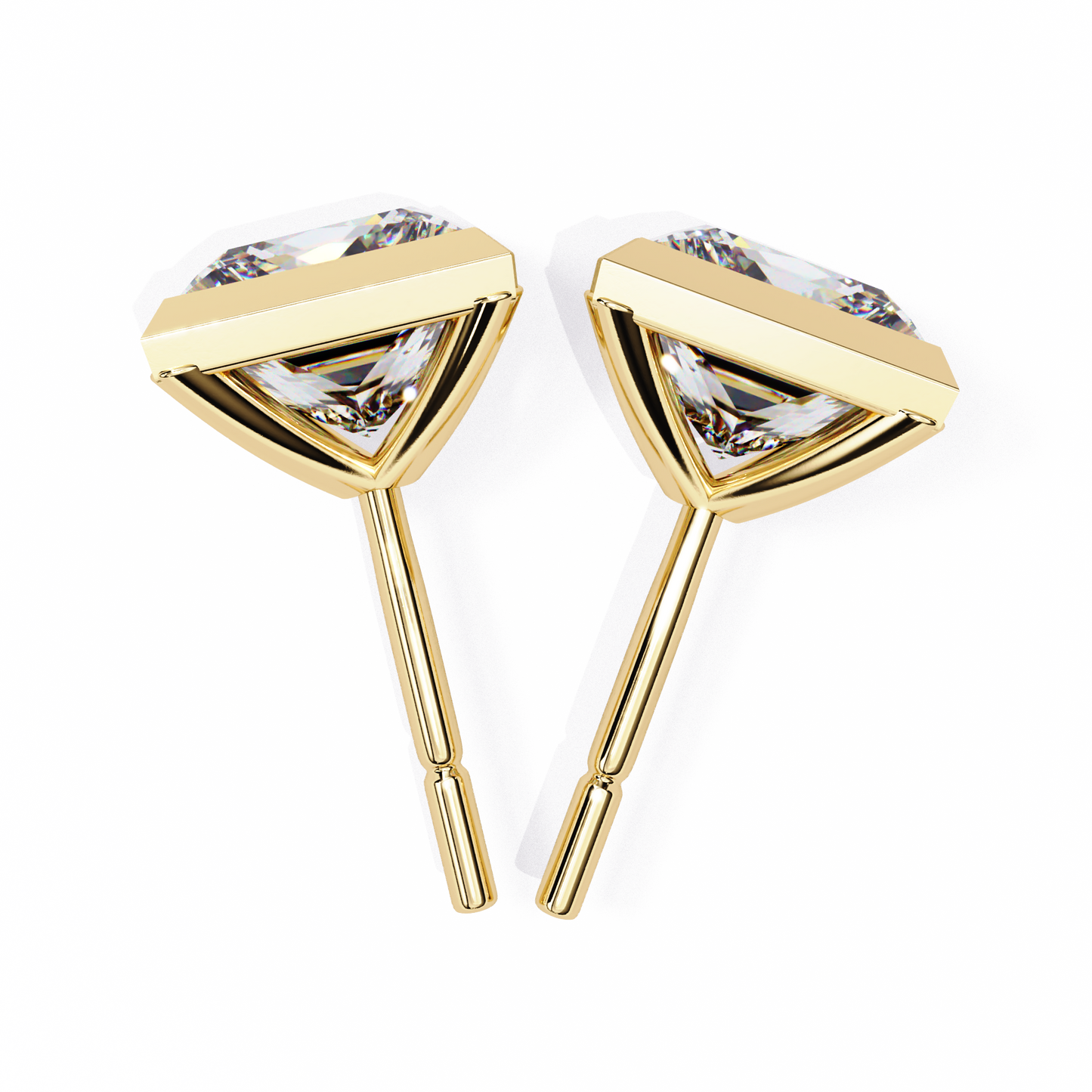 regency princess bezel lab grown diamond studs