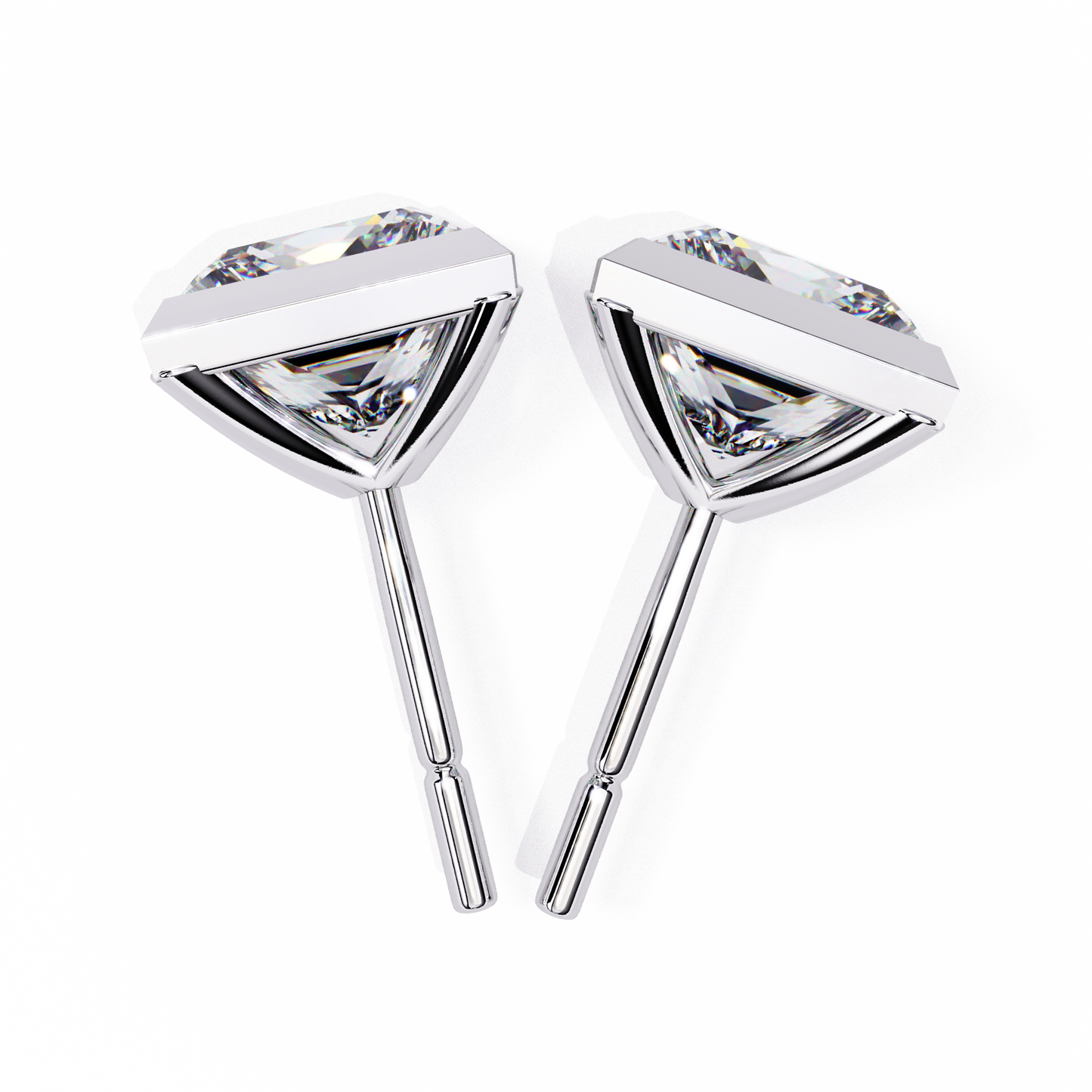 regency princess bezel lab grown diamond studs