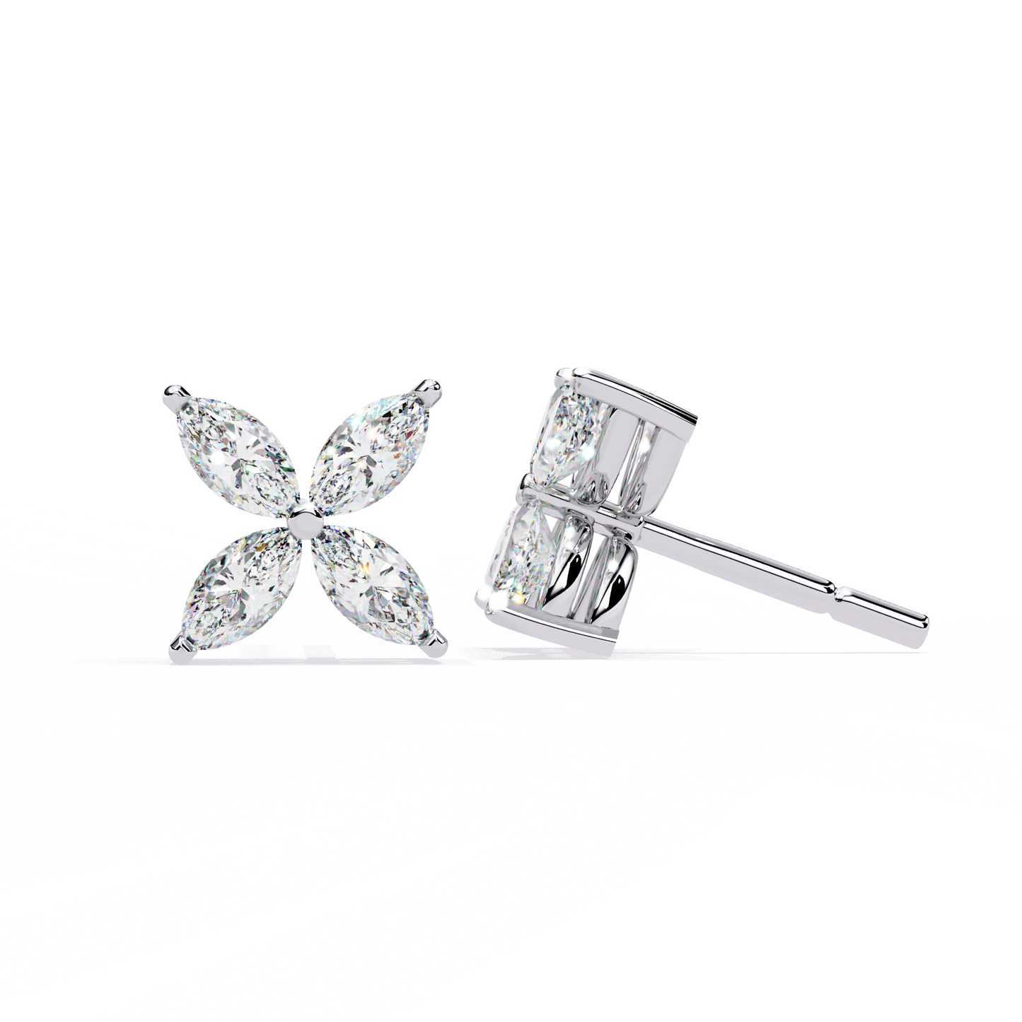 fleuria marquise lab grown diamond studs