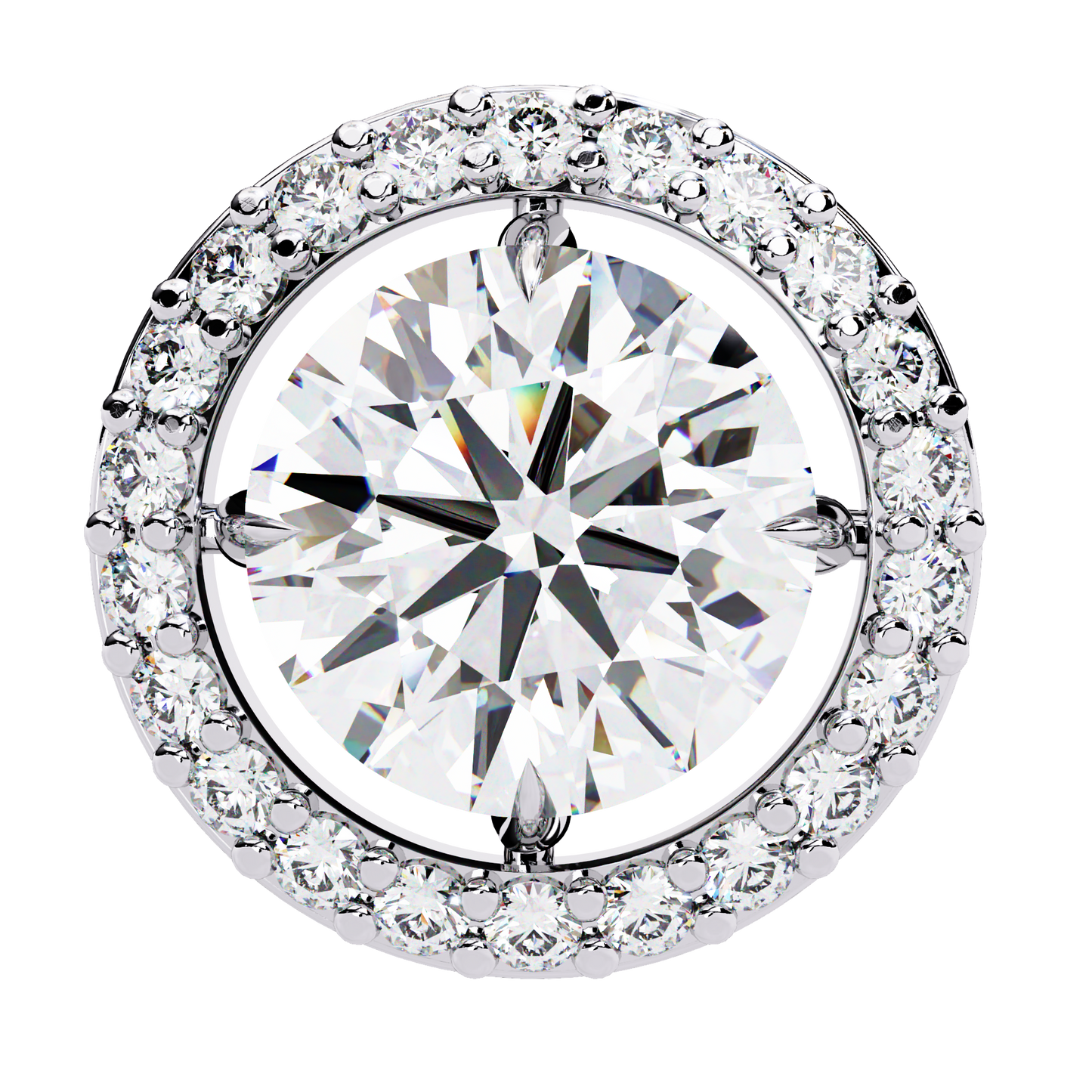 stellar floating halo lab grown diamond studs