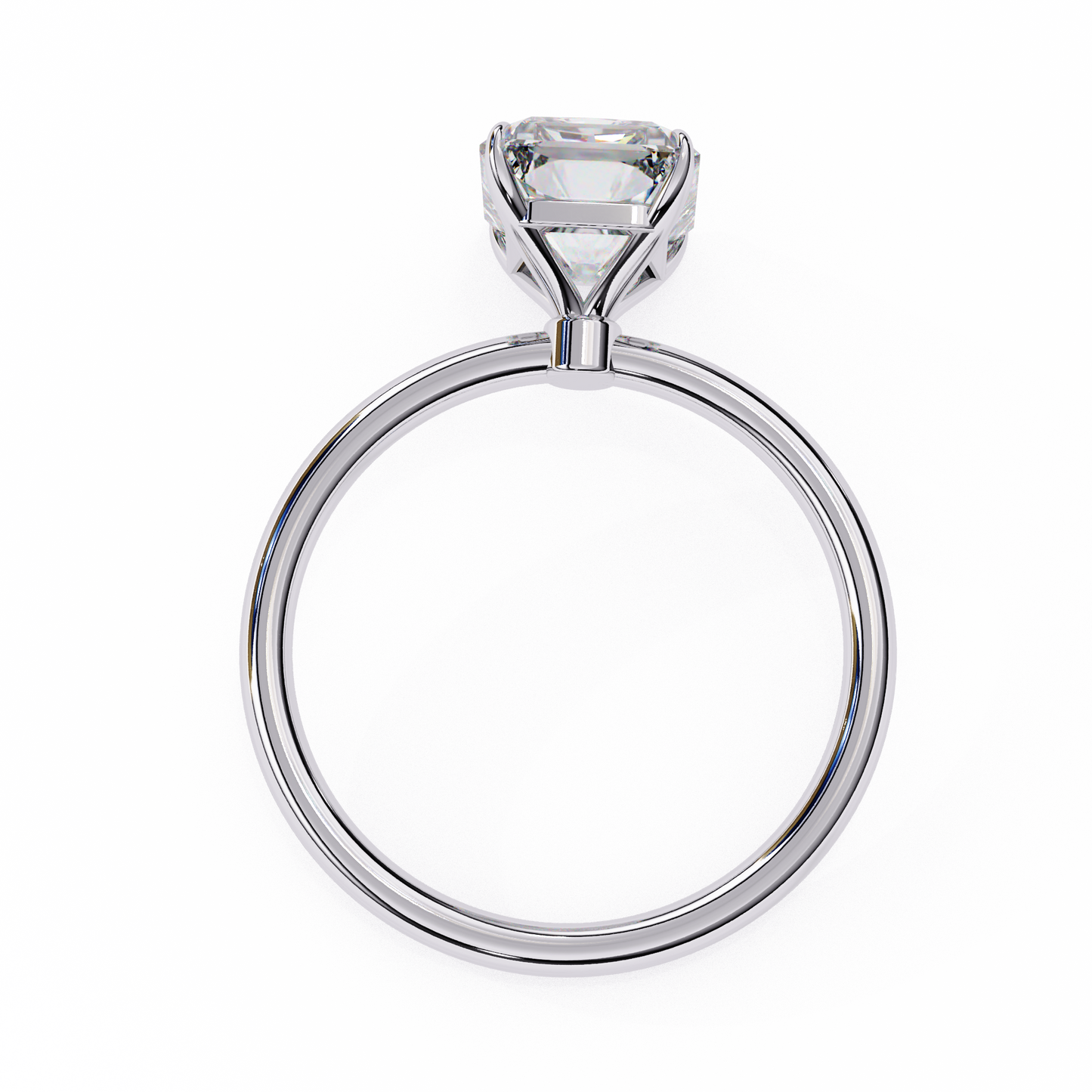 radiant lab grown diamond solitaire ring