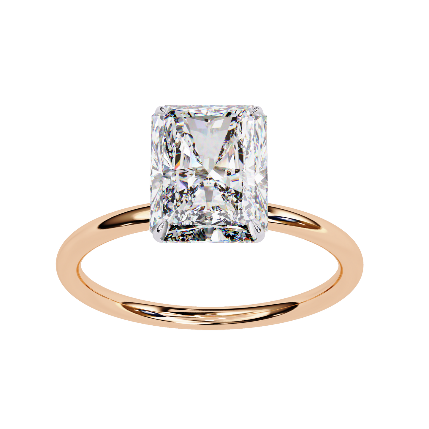 radiant lab grown diamond solitaire ring