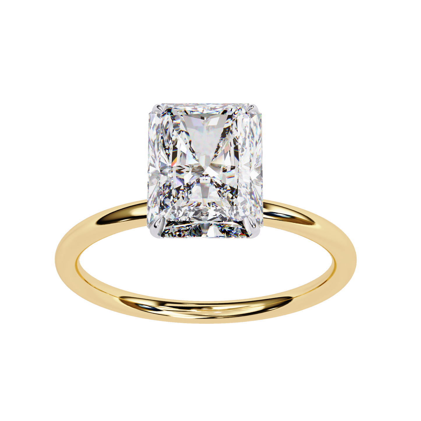 radiant lab grown diamond solitaire ring