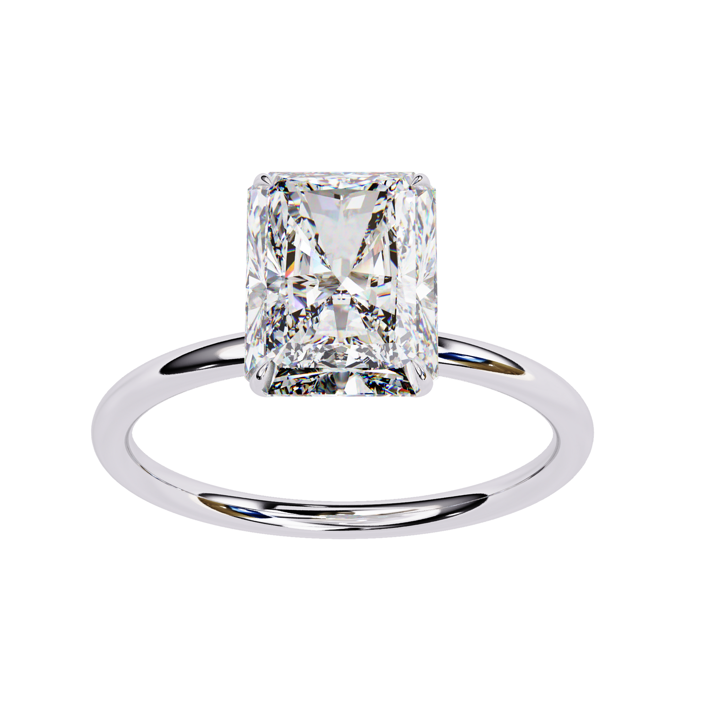 radiant lab grown diamond solitaire ring