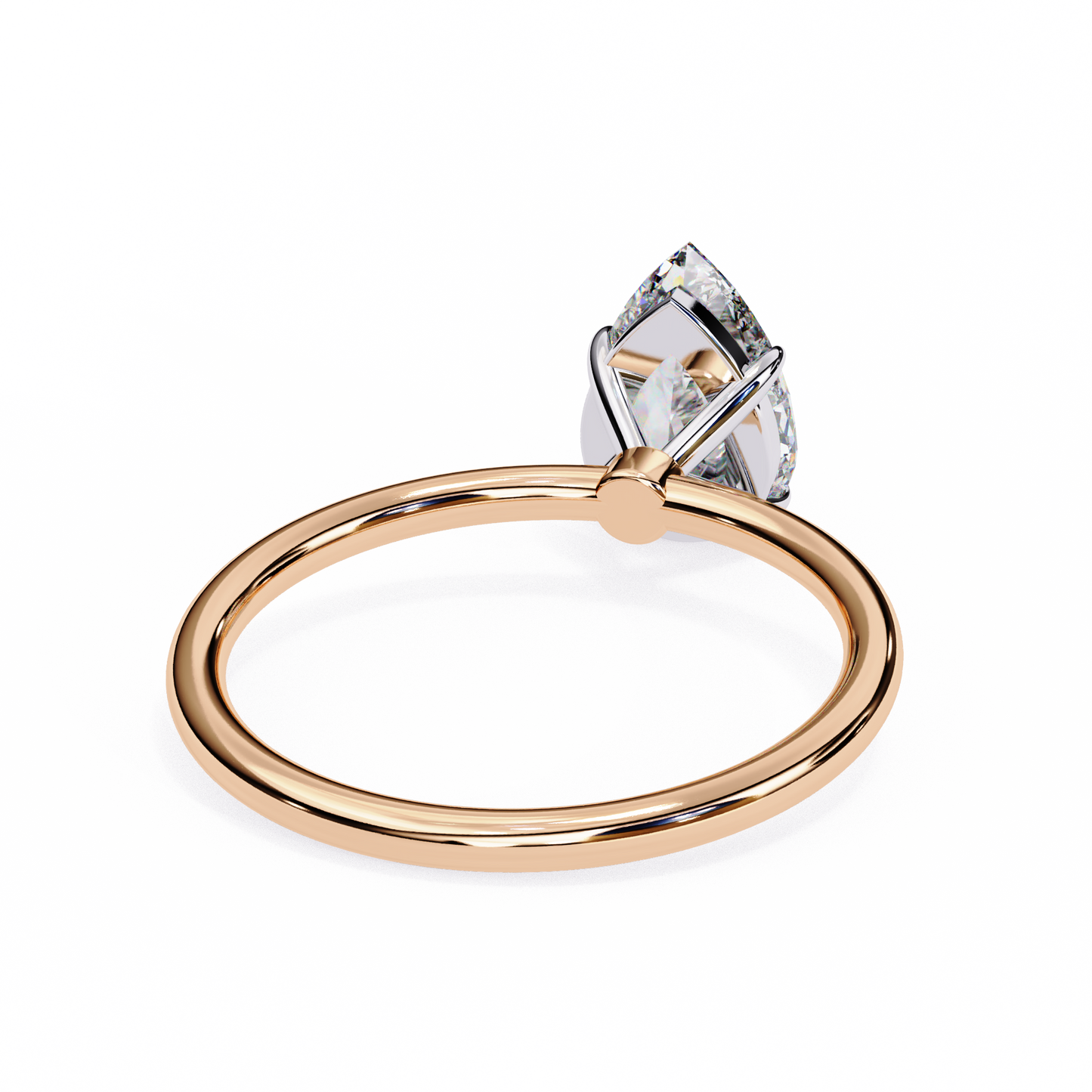 pear shape lab grown diamond solitaire ring