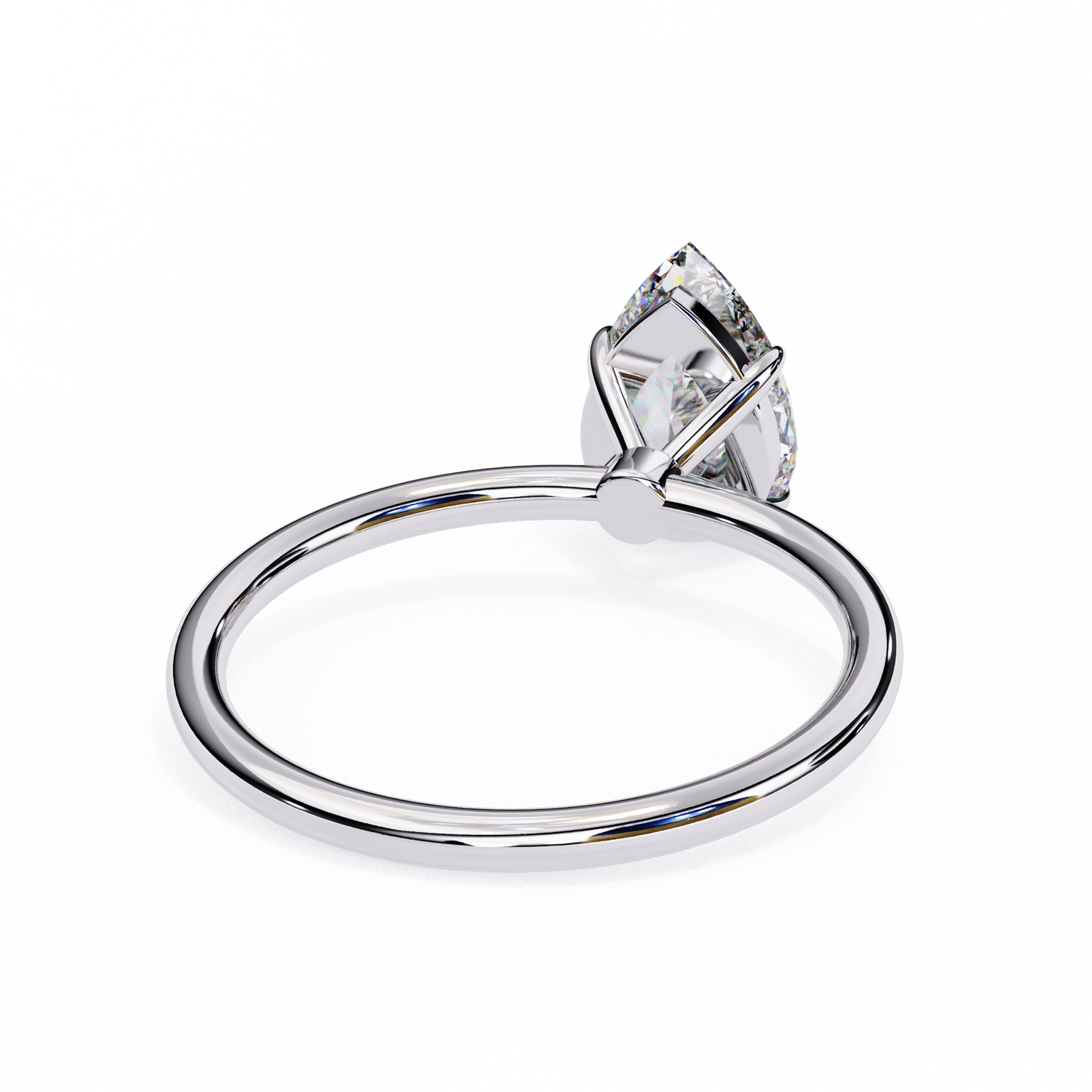 pear shape lab grown diamond solitaire ring